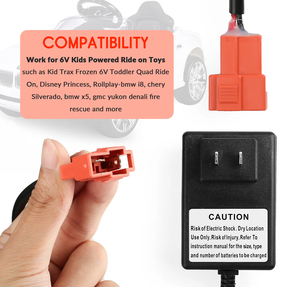 6V 4.0AH AA Battery and Charger for Kids Trax NT6-4 with 6ft Power Cord - Image 6