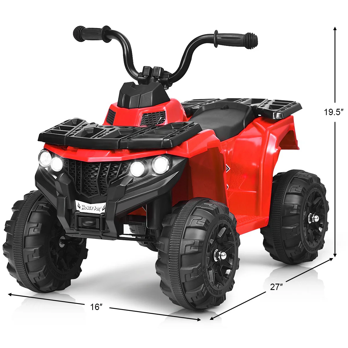6V Battery Powered Kids Ride-On ATV 4 Wheeler Quad with MP3 and LED Headlight Red - Image 2