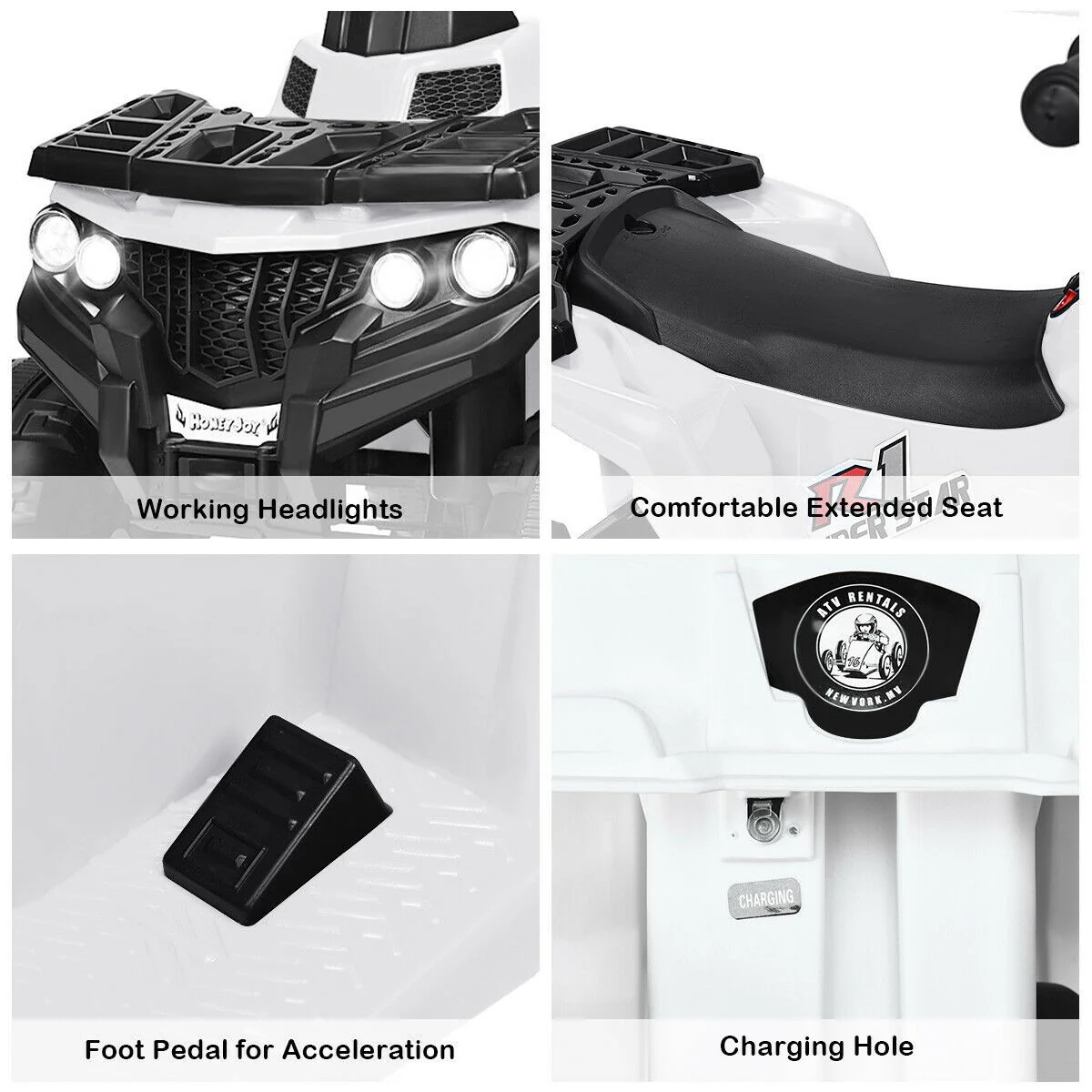 6V Battery Powered Kids Ride-On ATV 4-Wheeler Quad with MP3 and LED Headlight - Image 8