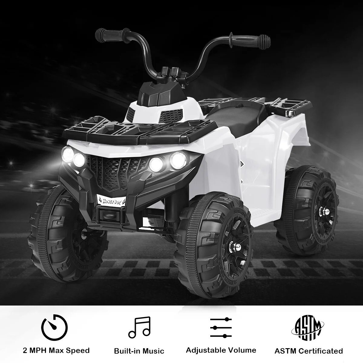 6V Battery Powered Kids Ride-On ATV 4 Wheeler Quad with MP3 and LED Lights - Image 4