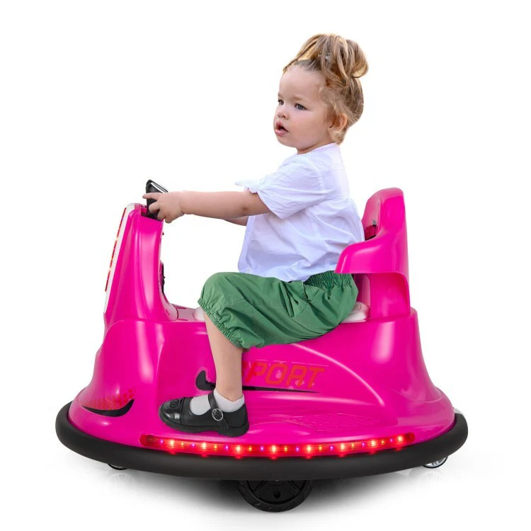 6V Electric Pink Ride-On Bumper Car for Toddlers with 360-Degree Spin - Image 6