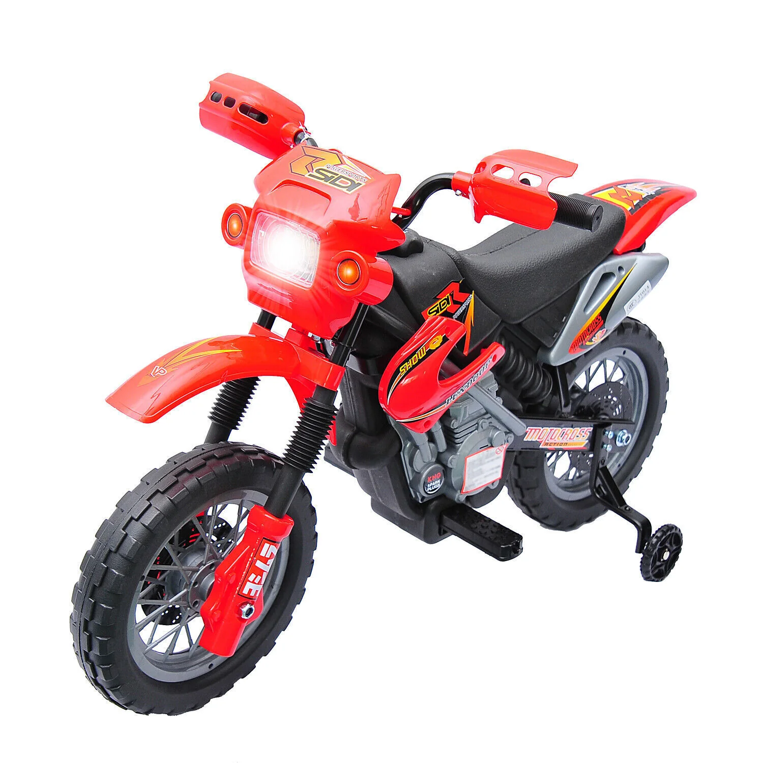 6V Electric Kids Ride-On Dirt Bike Motorcycle Toy with Battery and Training Wheels - Image 4