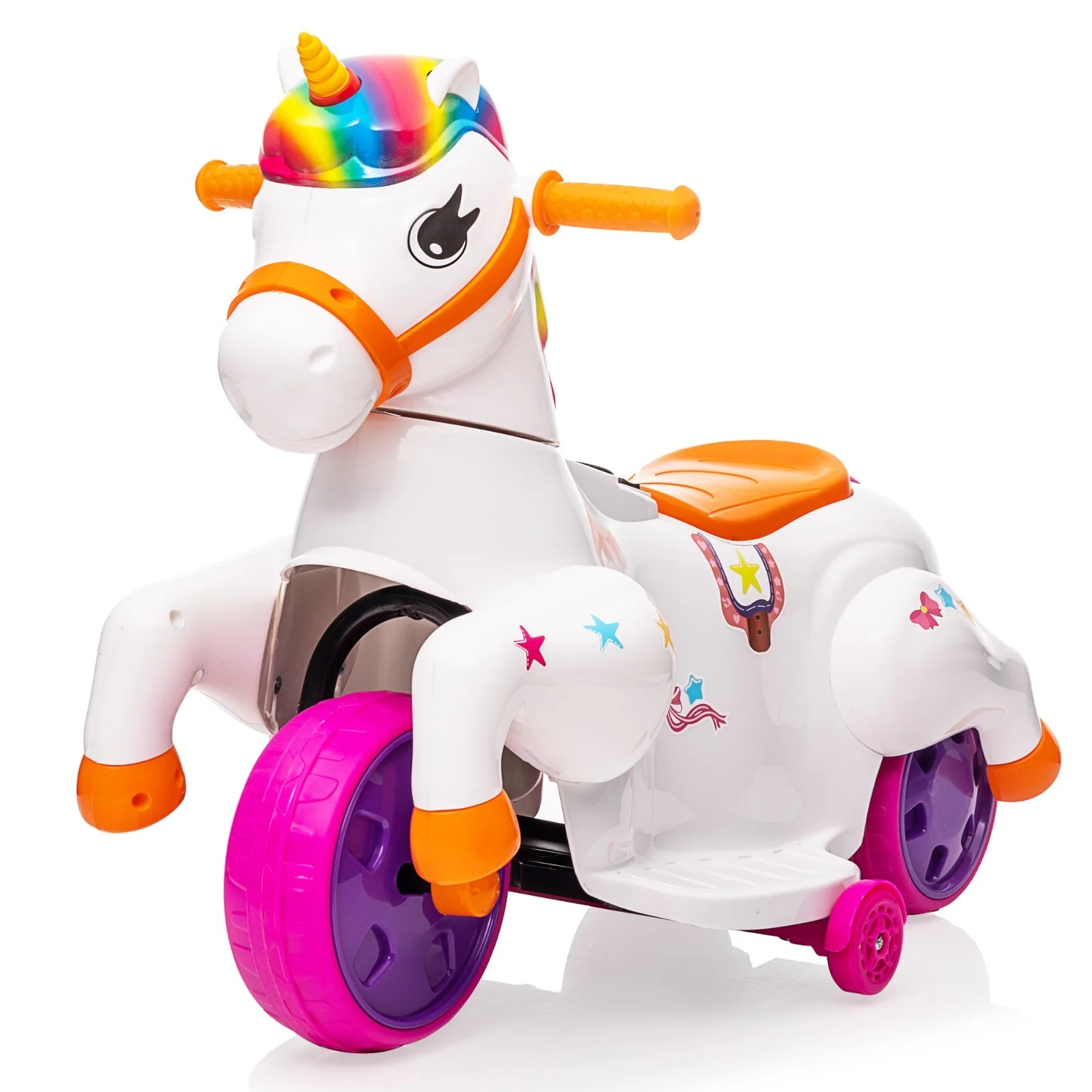 6V Electric Unicorn Ride-On Car with Music and Rocking Horse Feature for Kids - Image 15