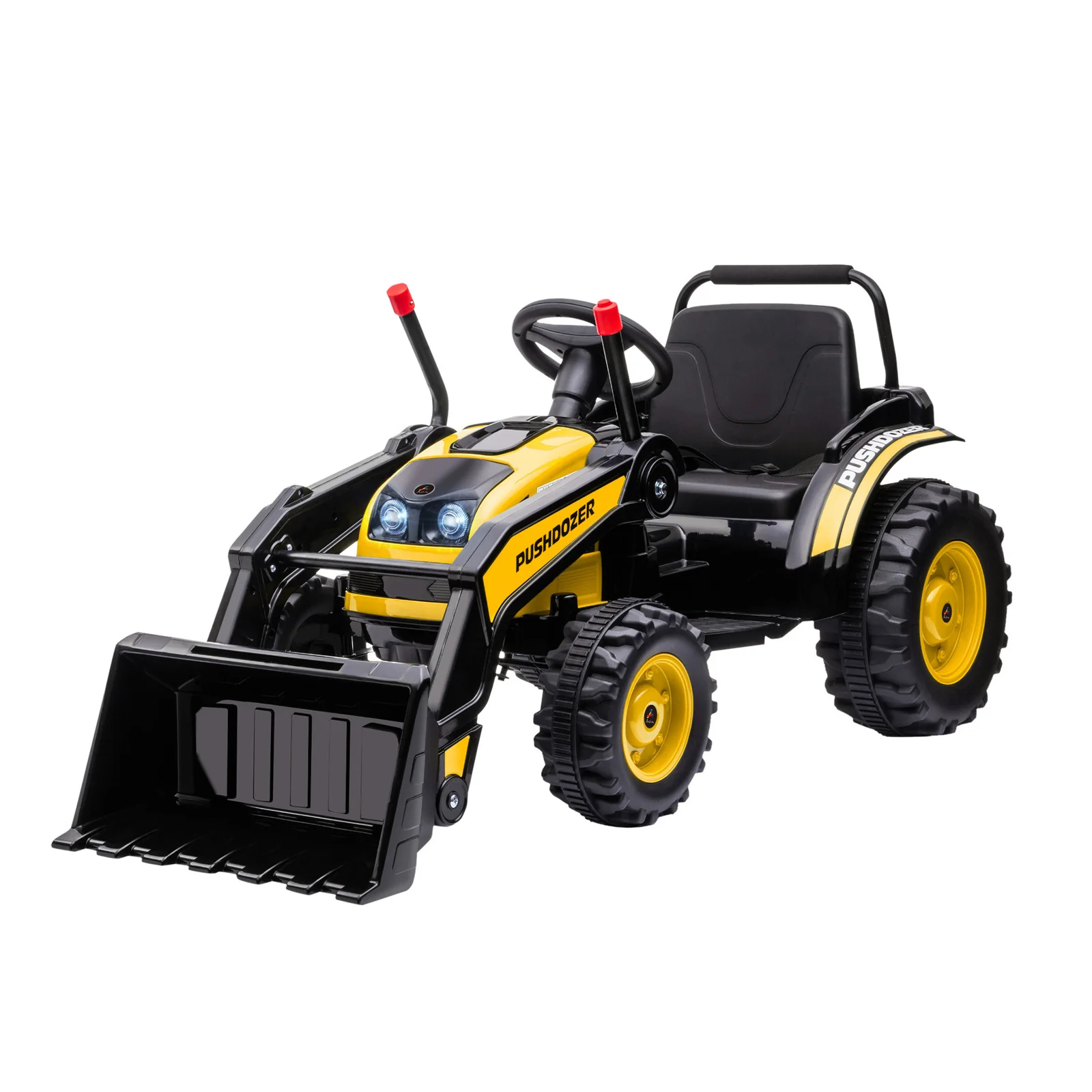 6V Electric Kids Construction Vehicle with Adjustable Yellow Bucket - Image 3