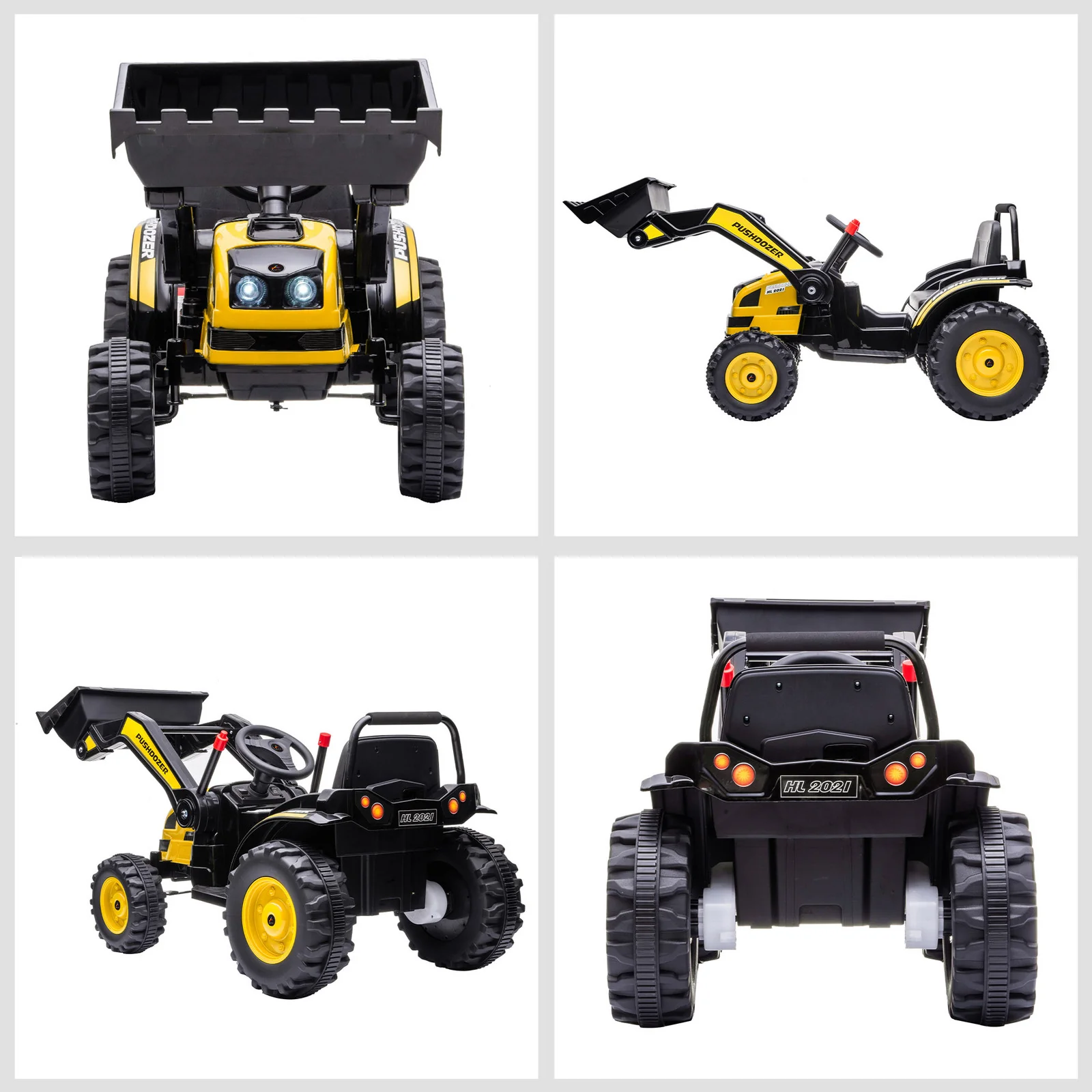 6V Electric Kids Construction Vehicle with Adjustable Yellow Bucket - Image 8