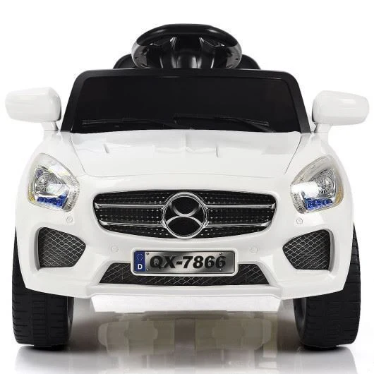 6V Kids Ride-On Car with Remote Control, LED Lights, and MP3 Player - White - Image 3