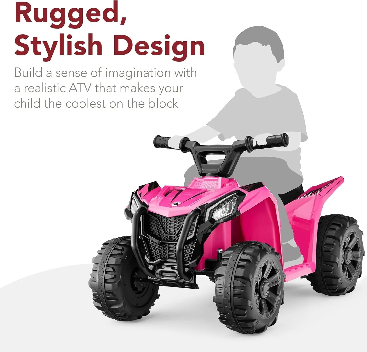 6V Kids Ride-On 4-Wheeler ATV Toy Car with 1.8 MPH Max Speed and Treaded Tires - Image 4