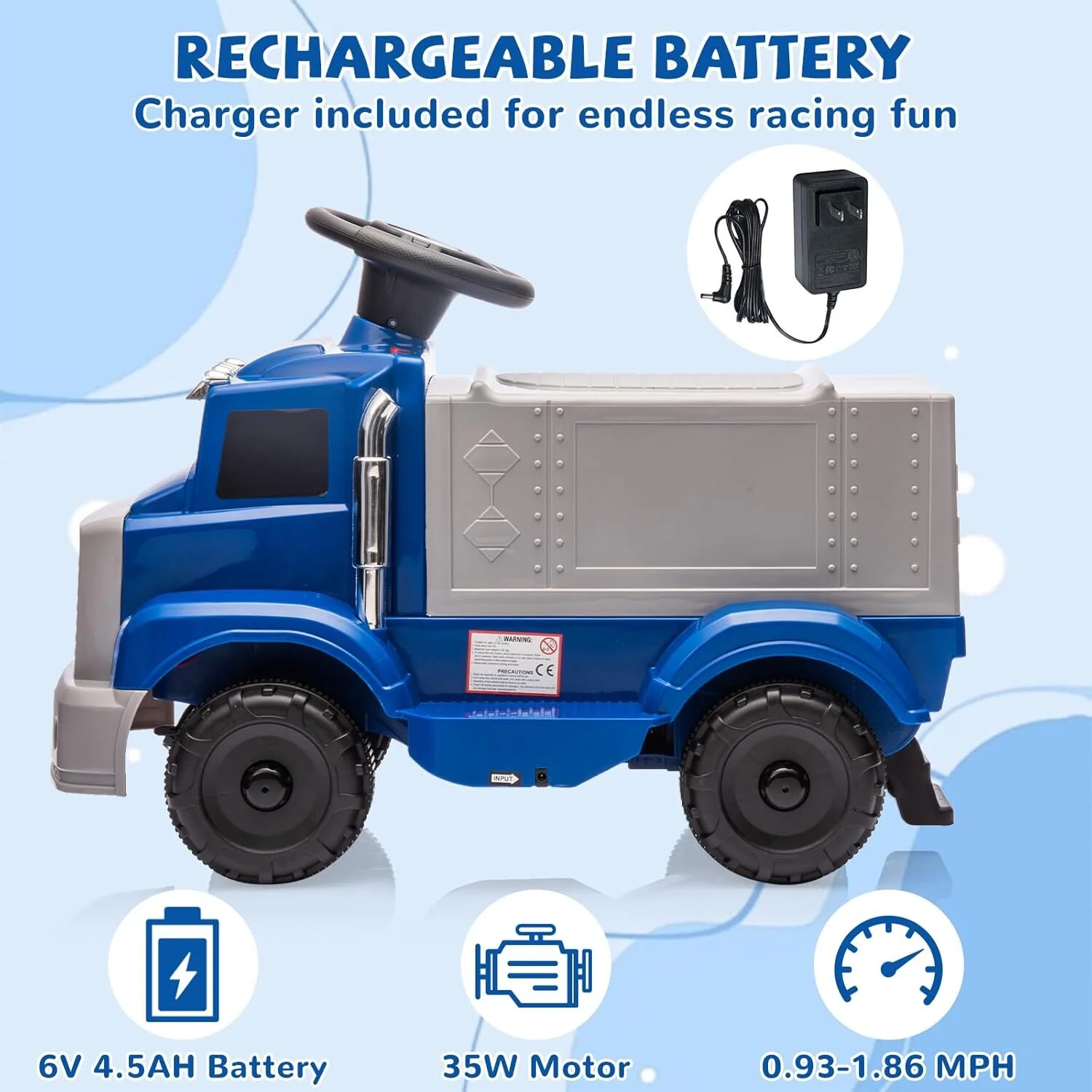 6V Battery-Powered Ride-On Electric Car and Push Car for Toddlers - Image 11