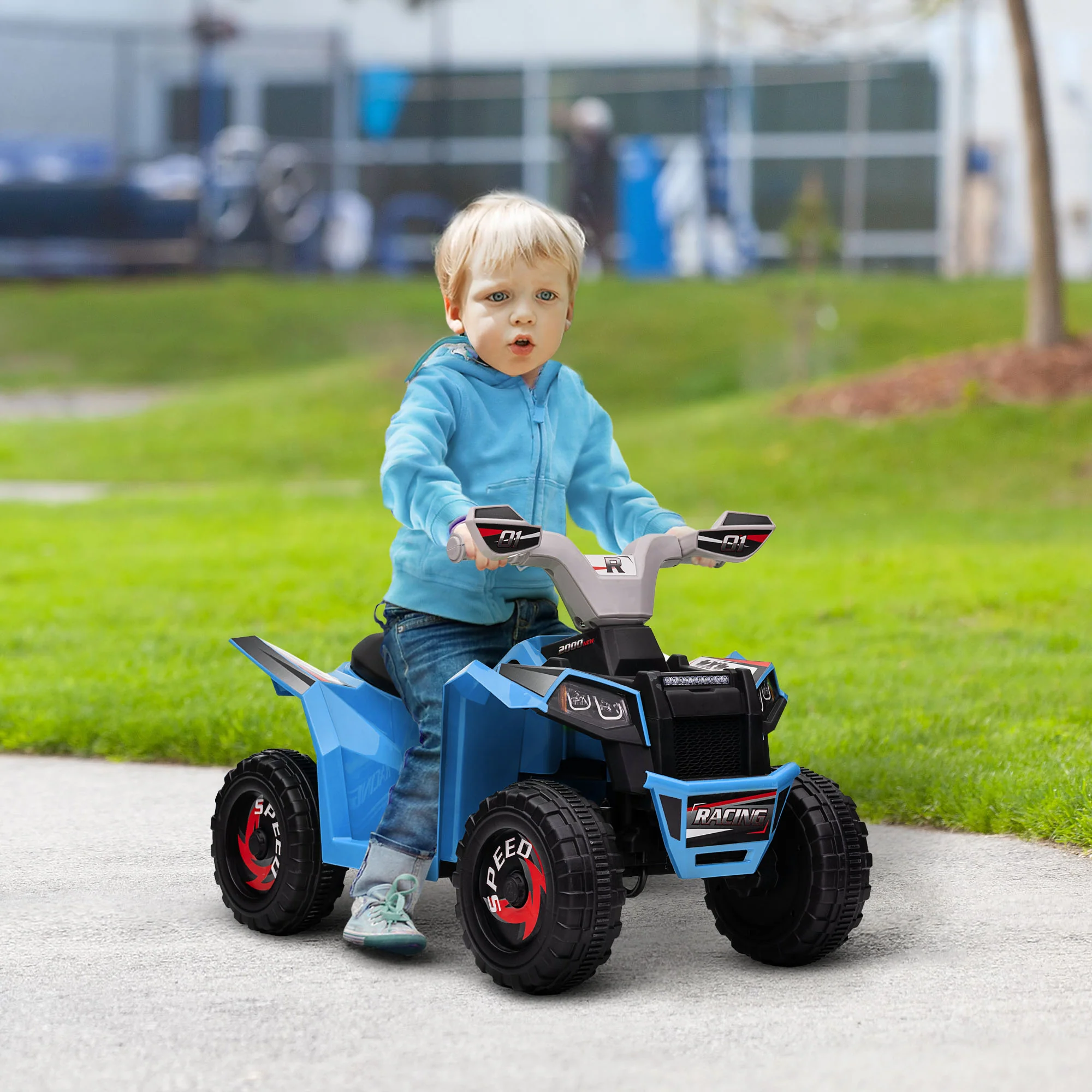 Kids 6V Electric ATV Quad Four-Wheeler with Forward and Reverse - Image 24