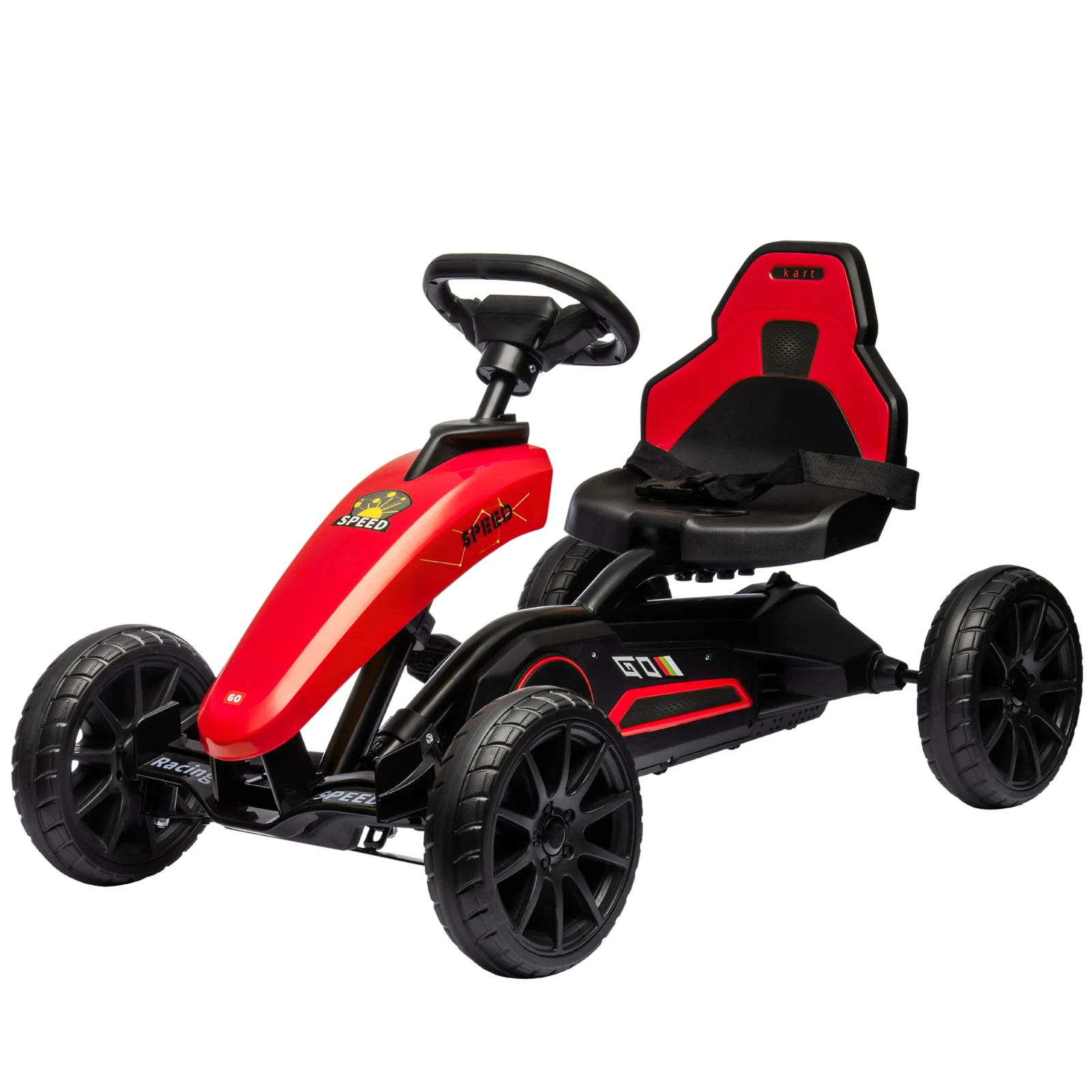 Kids Pedal Go-Kart with Swing Axle and Adjustable Seat for Outdoor Riding - Image 8
