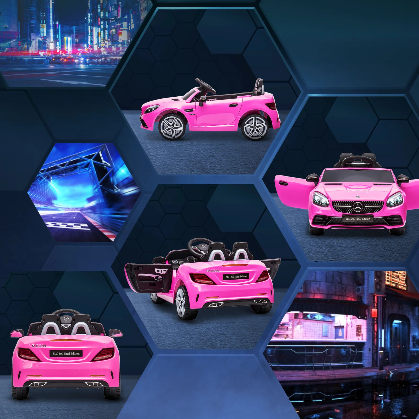 Licensed Mercedes SLC 300 Kids Electric Car with 12V Battery and Remote Control - Image 6