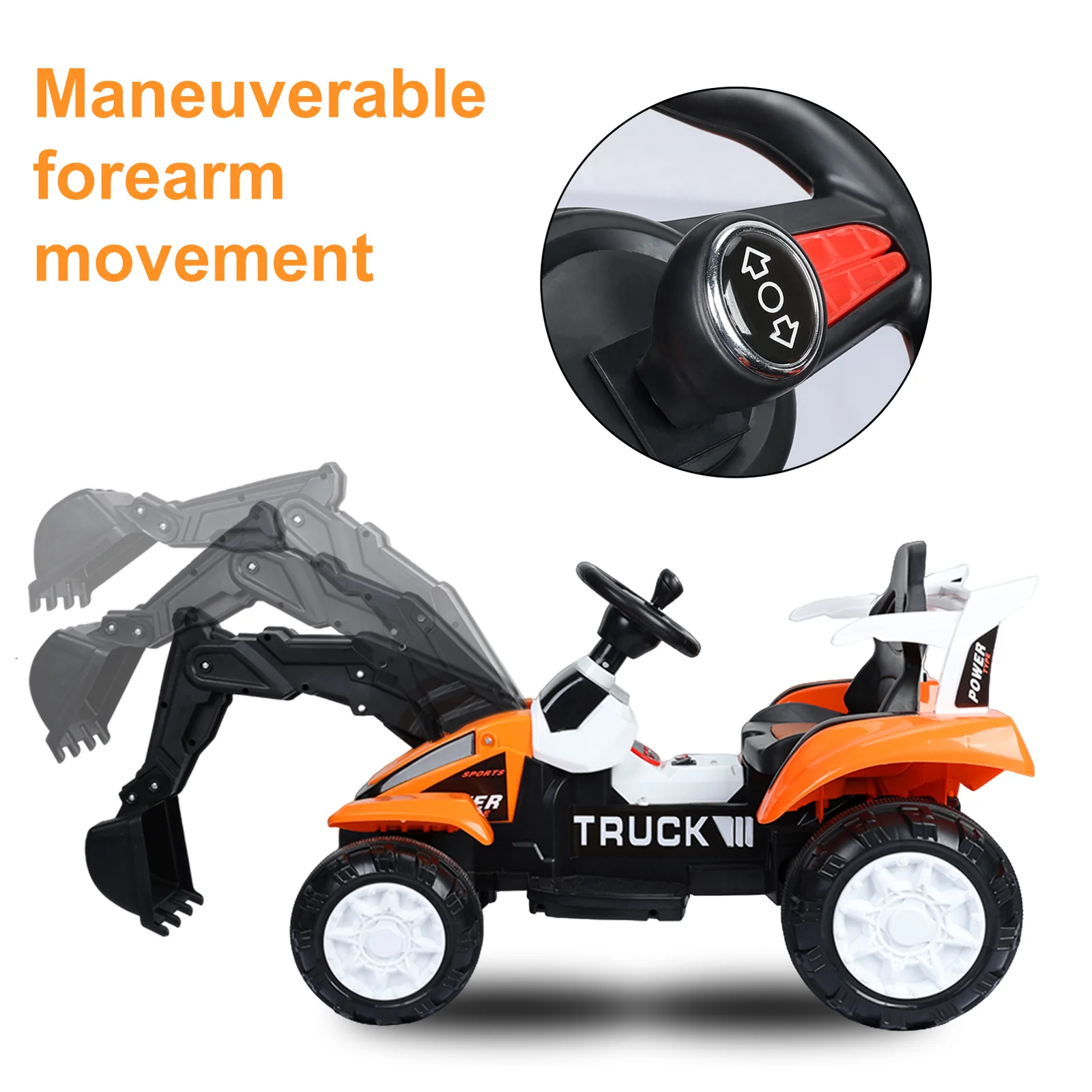 Battery-Powered Electric Red Digger Construction Vehicle Toy for Kids - Image 10