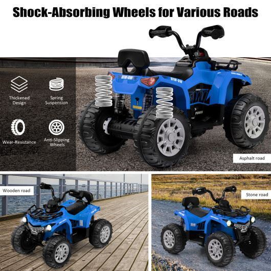 Blue 12V Kids Ride On ATV with MP3 Player and Headlights - Long-Lasting Fun for Little Adventurers - Image 2