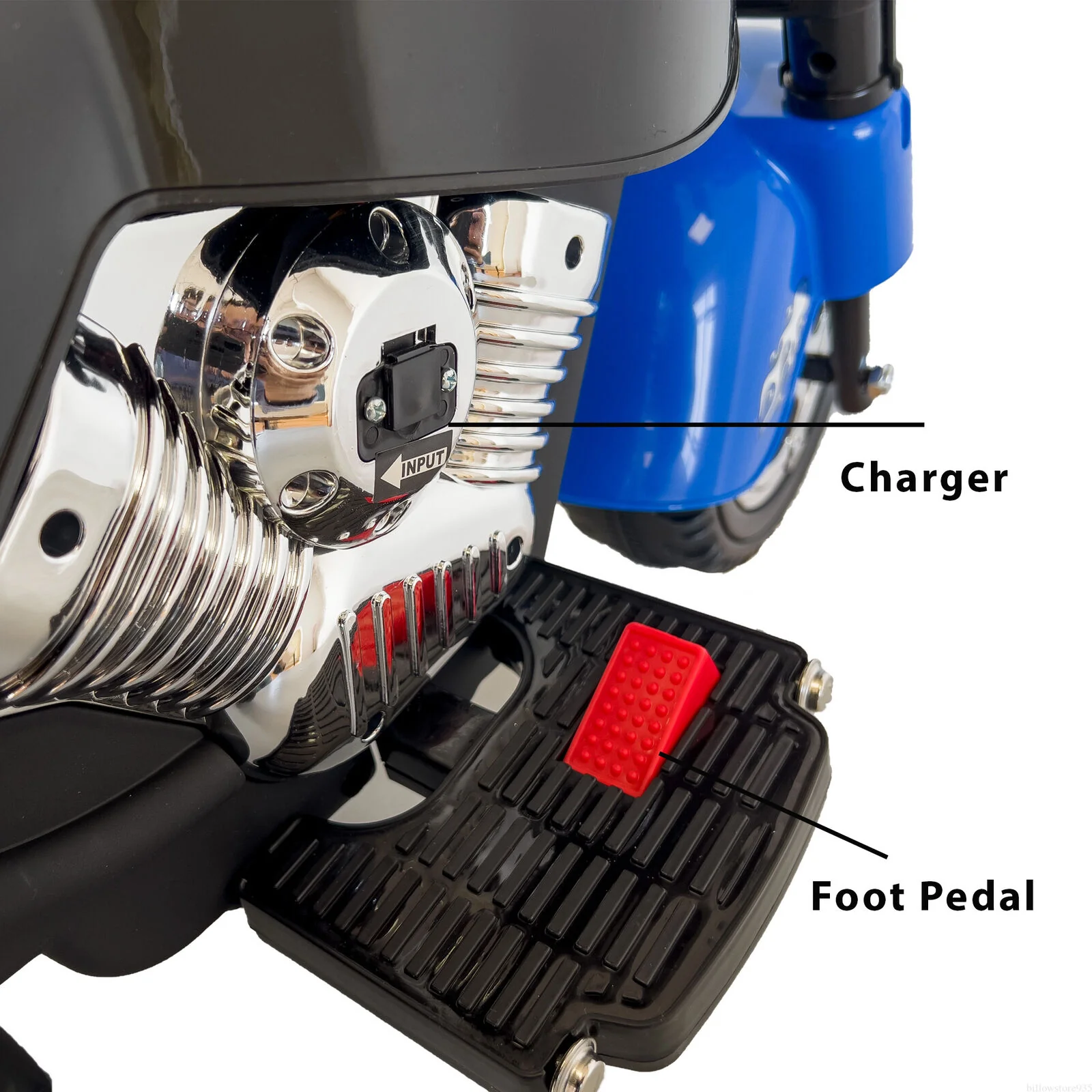 Blue 3-Wheel Motorbike for Kids with LED Headlight and Colorful Design - Image 6