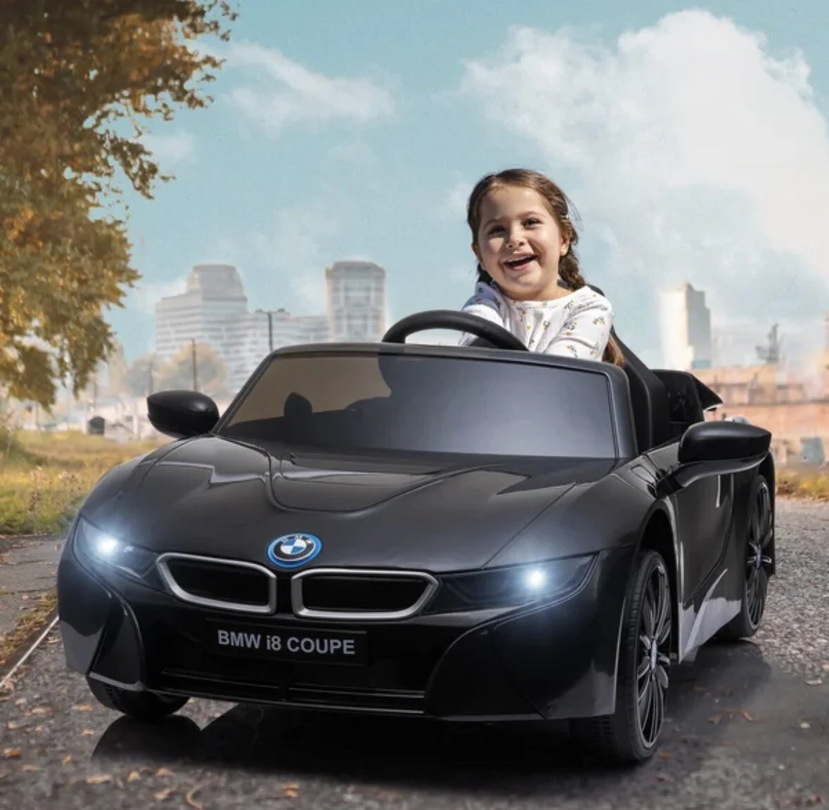12V Kids Battery-Powered Ride-On Car with Remote Control Black