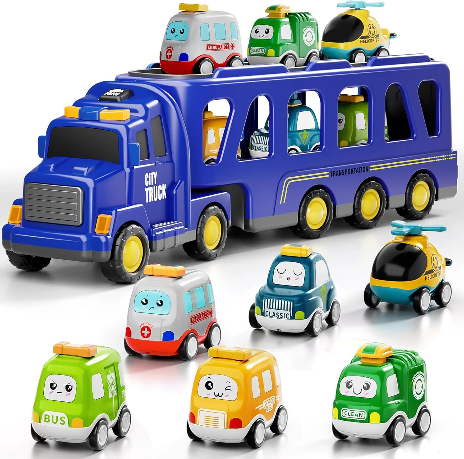 16.9-Inch Transport City Truck Toy for Toddler Boys and Kids - Image 7
