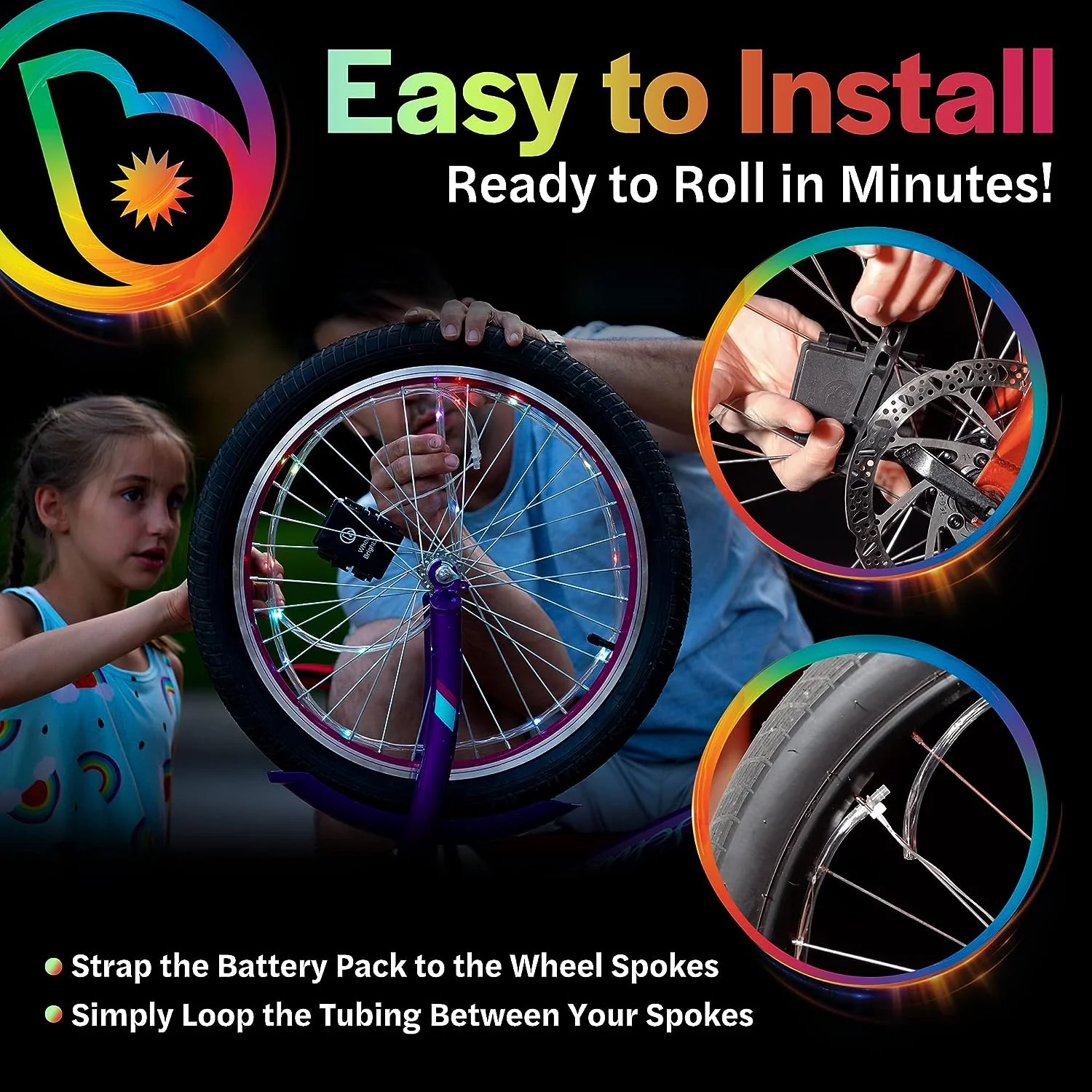 Battery-Powered Pastel LED Wheel Lights for Bikes and Ride-On Toys - Image 6