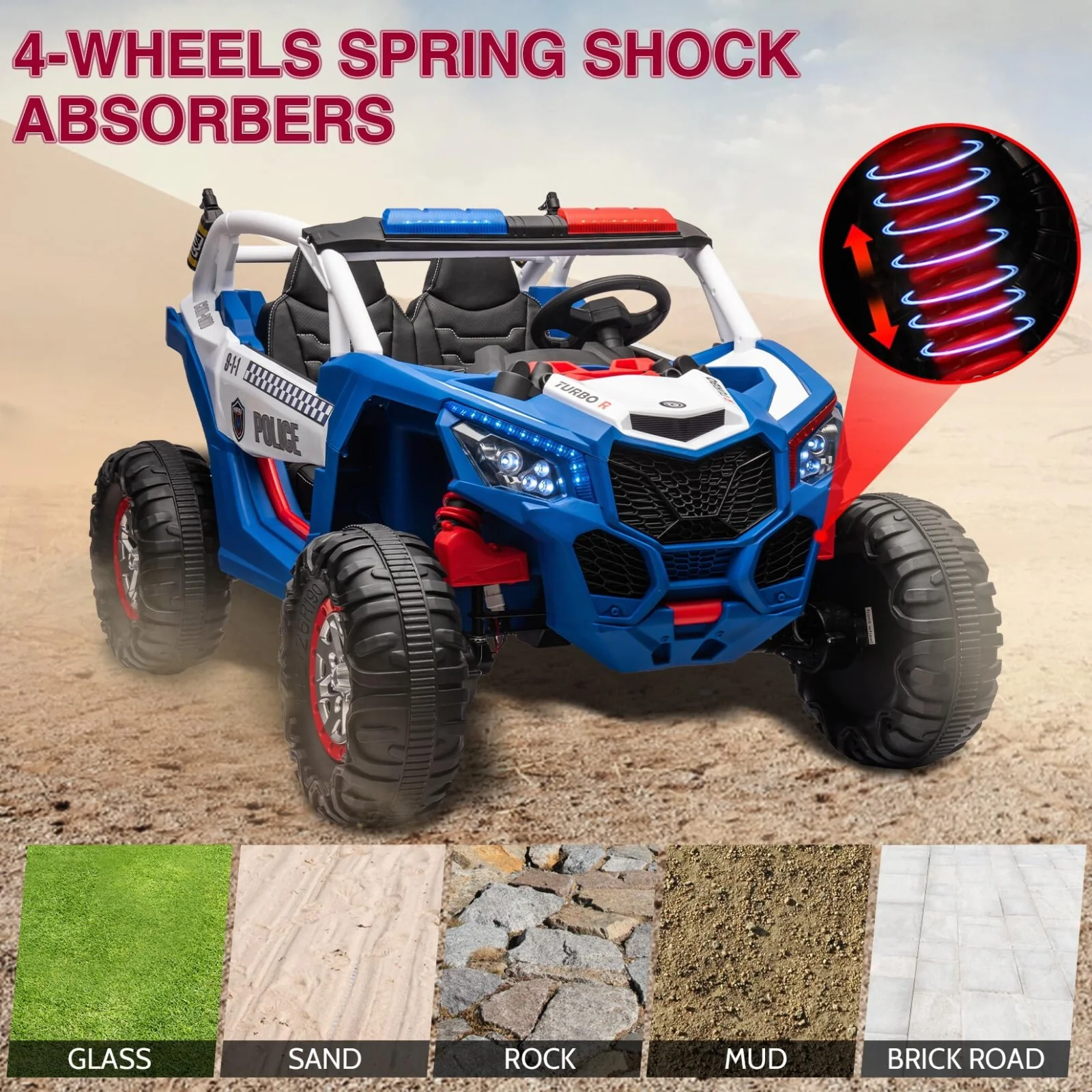 24V Electric Kids Ride-On UTV Car with Remote Control 4-Wheeler Off-Road Vehicle - Image 12