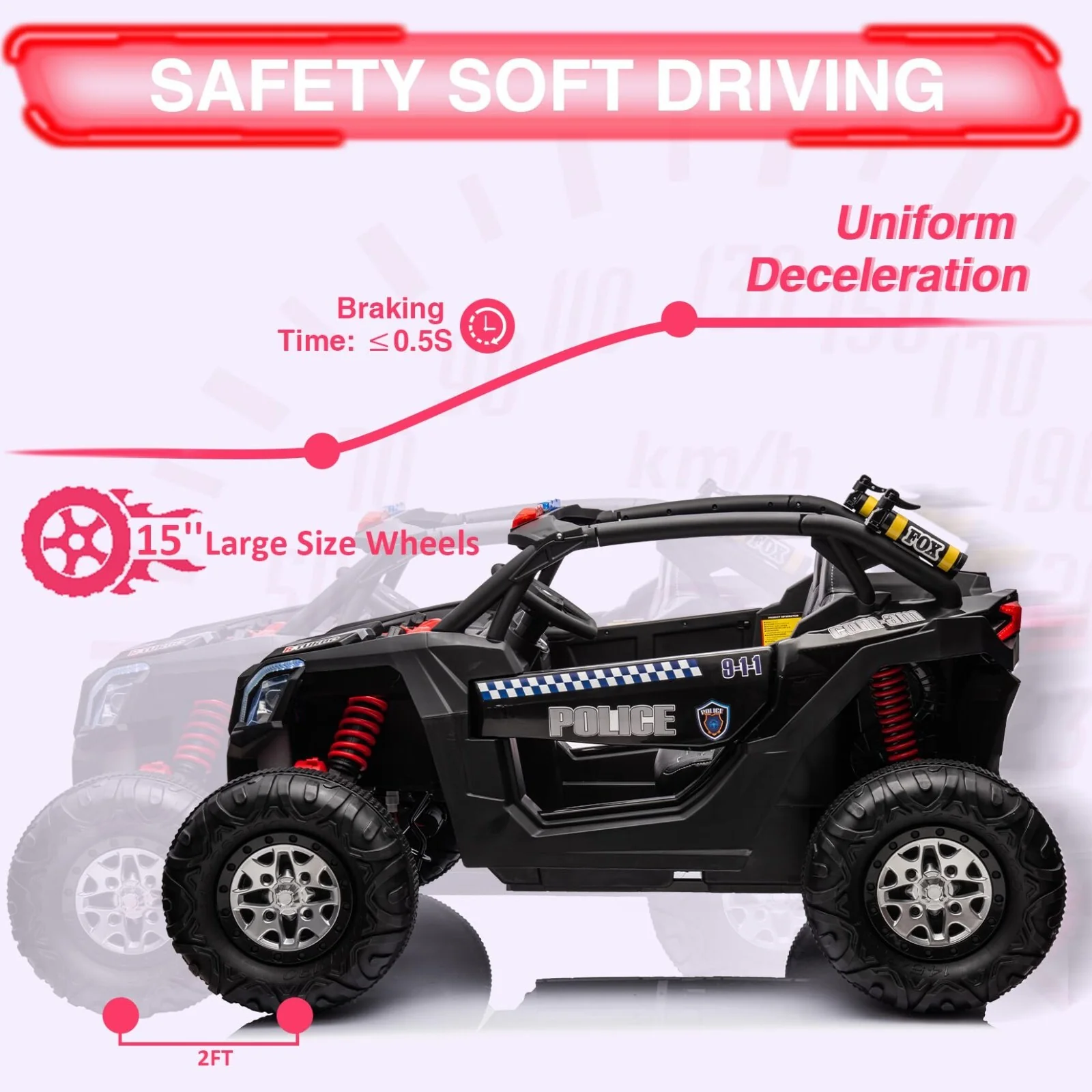 24V Electric Kids Ride-On UTV Car with Remote Control 4-Wheeler Off-Road Vehicle - Image 22