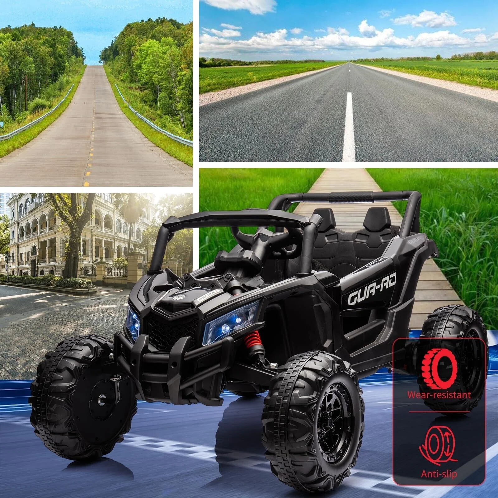 24V Electric 4WD Off-Road Ride-On UTV Quad Car for Kids - Image 56