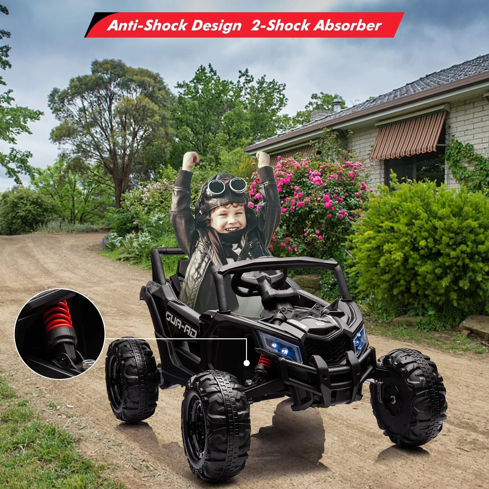 24V Electric 4WD Off-Road Ride-On UTV Quad Car for Kids - Image 57