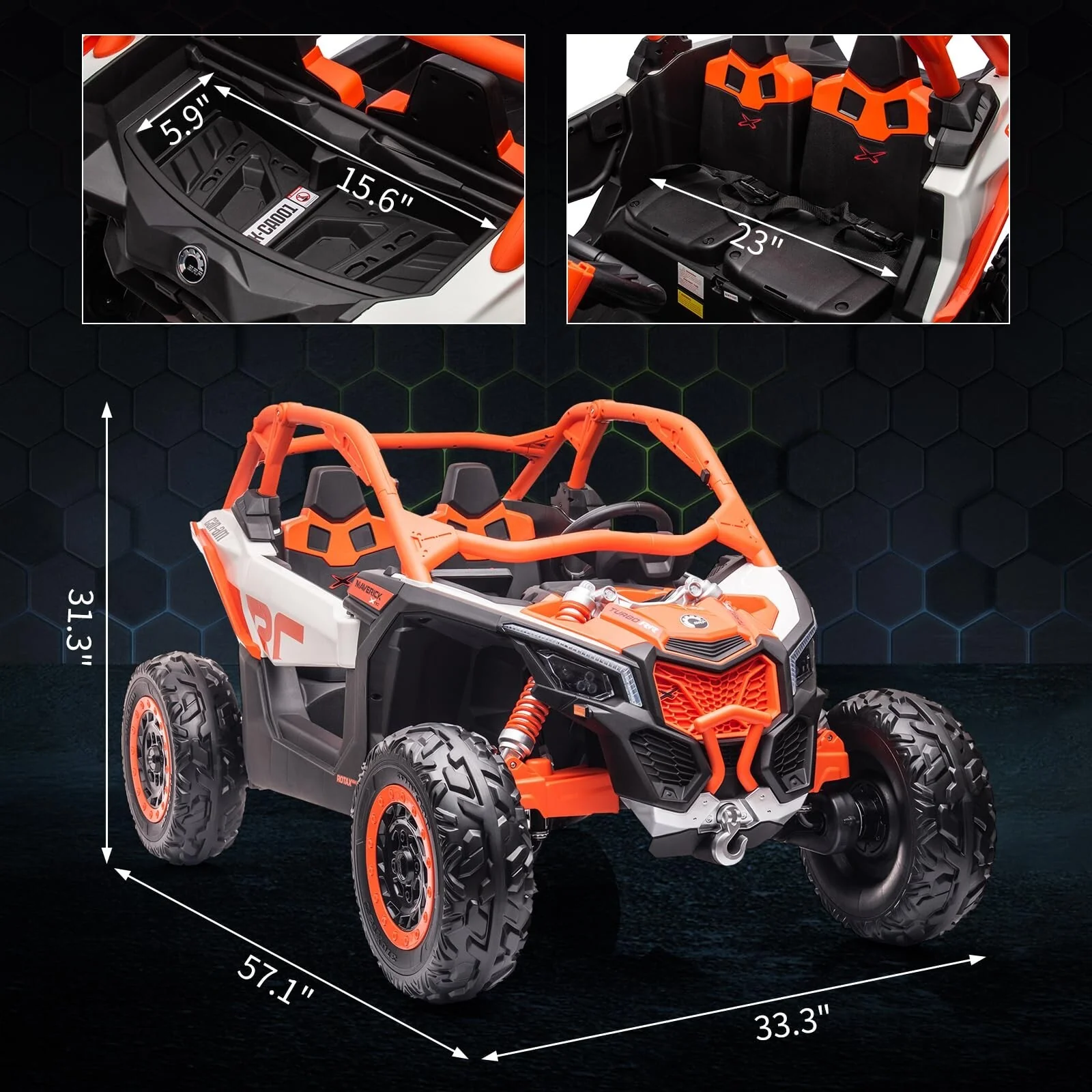 24V Electric 4WD Off-Road Ride-On UTV Quad Car for Kids - Image 61