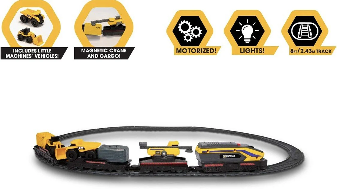 CATERPILLAR 82949 CAT Little Machines Power Tracks 8 ft Train Set - Image 11