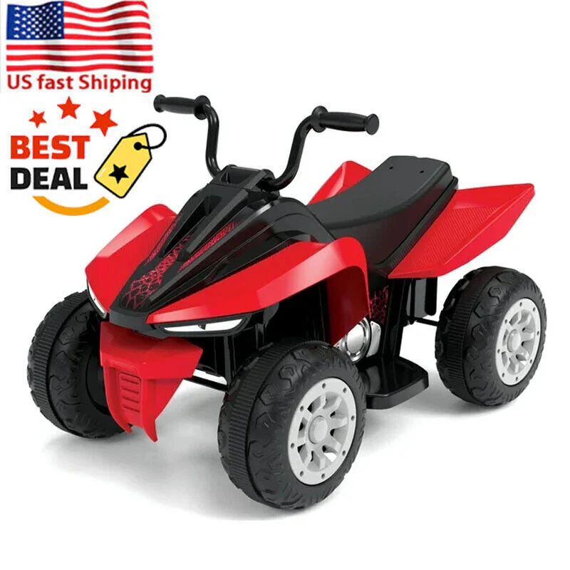 6-Volt Battery-Powered Ride-On ATV Quad for Toddlers Boys and Girls
