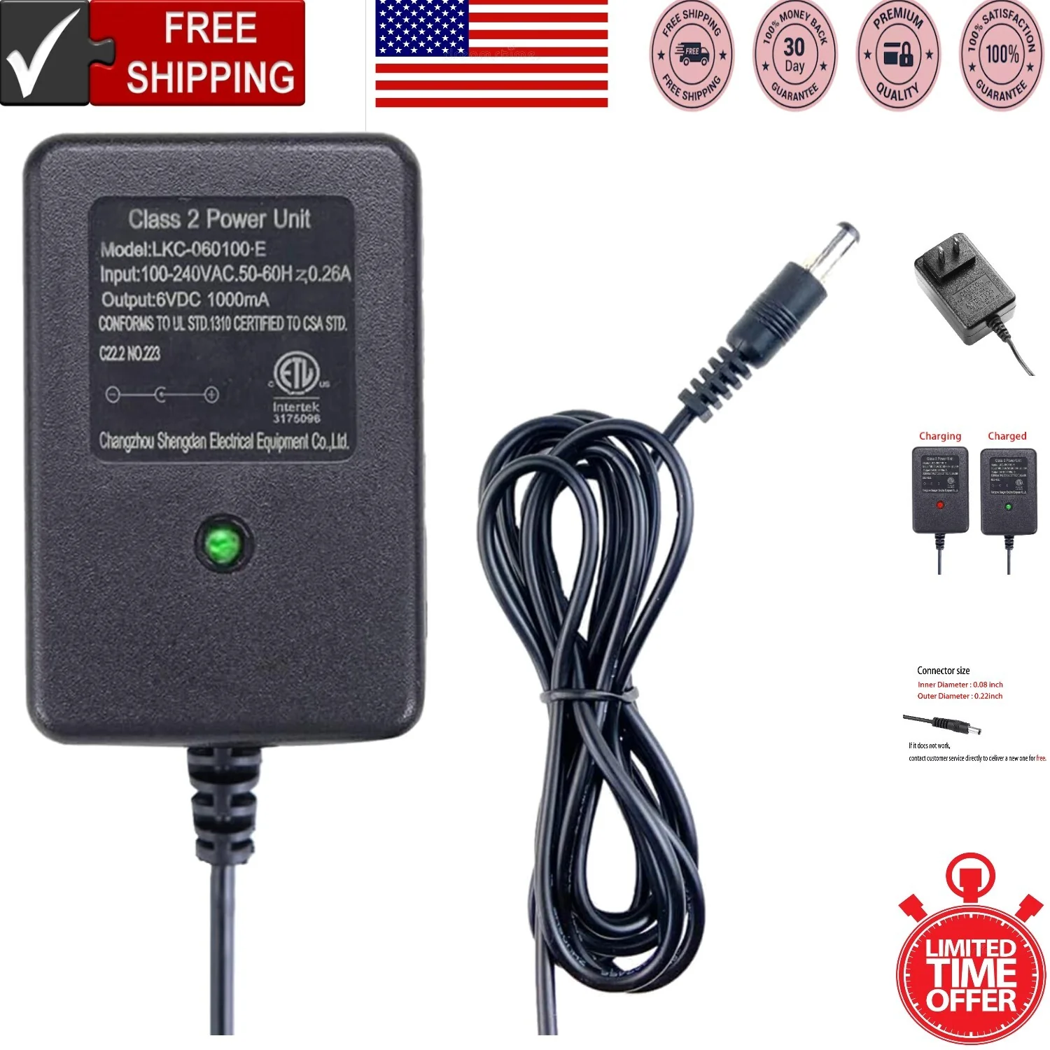 Compact 6V Battery Charger for Kids' Ride-On Electric Cars Universal Fit - Image 8