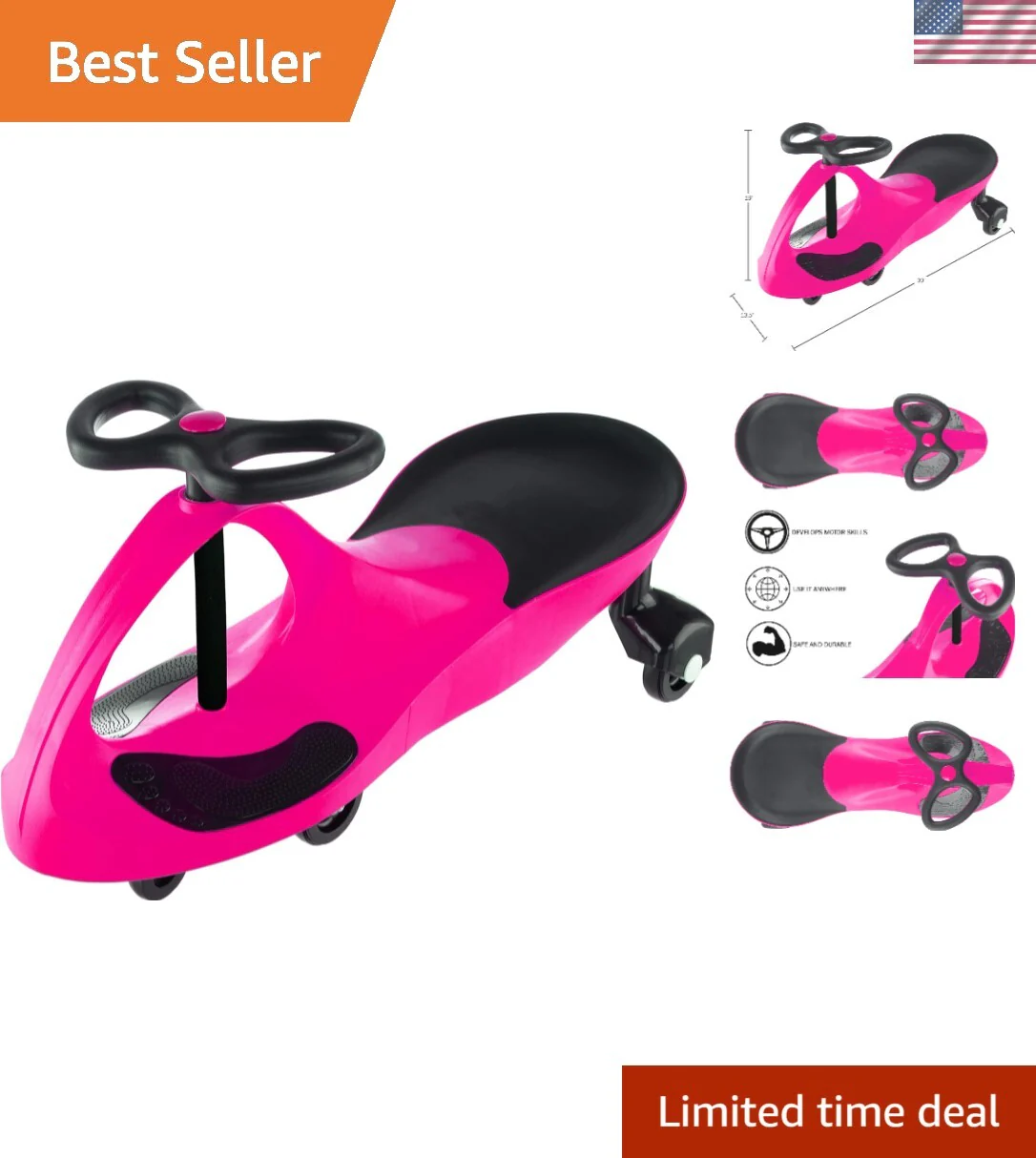 Compact Lightweight Wiggle Car for Kids Ideal for Indoor Play