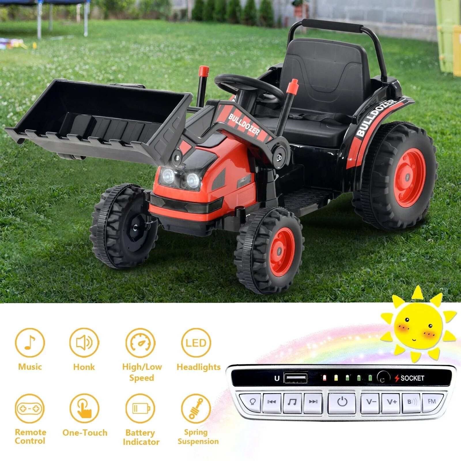 Construction Bulldozer Ride-On Toy for Toddlers - Fun and Durable Ride-On Car - Image 11