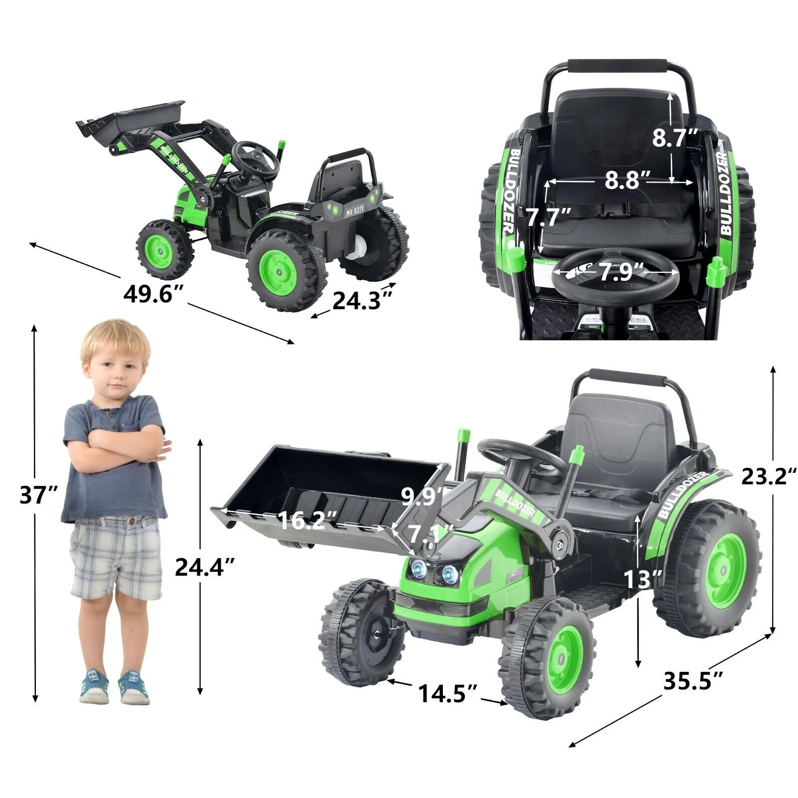 Construction Bulldozer Ride-On Toy for Toddlers - Fun and Durable Ride-On Car - Image 18
