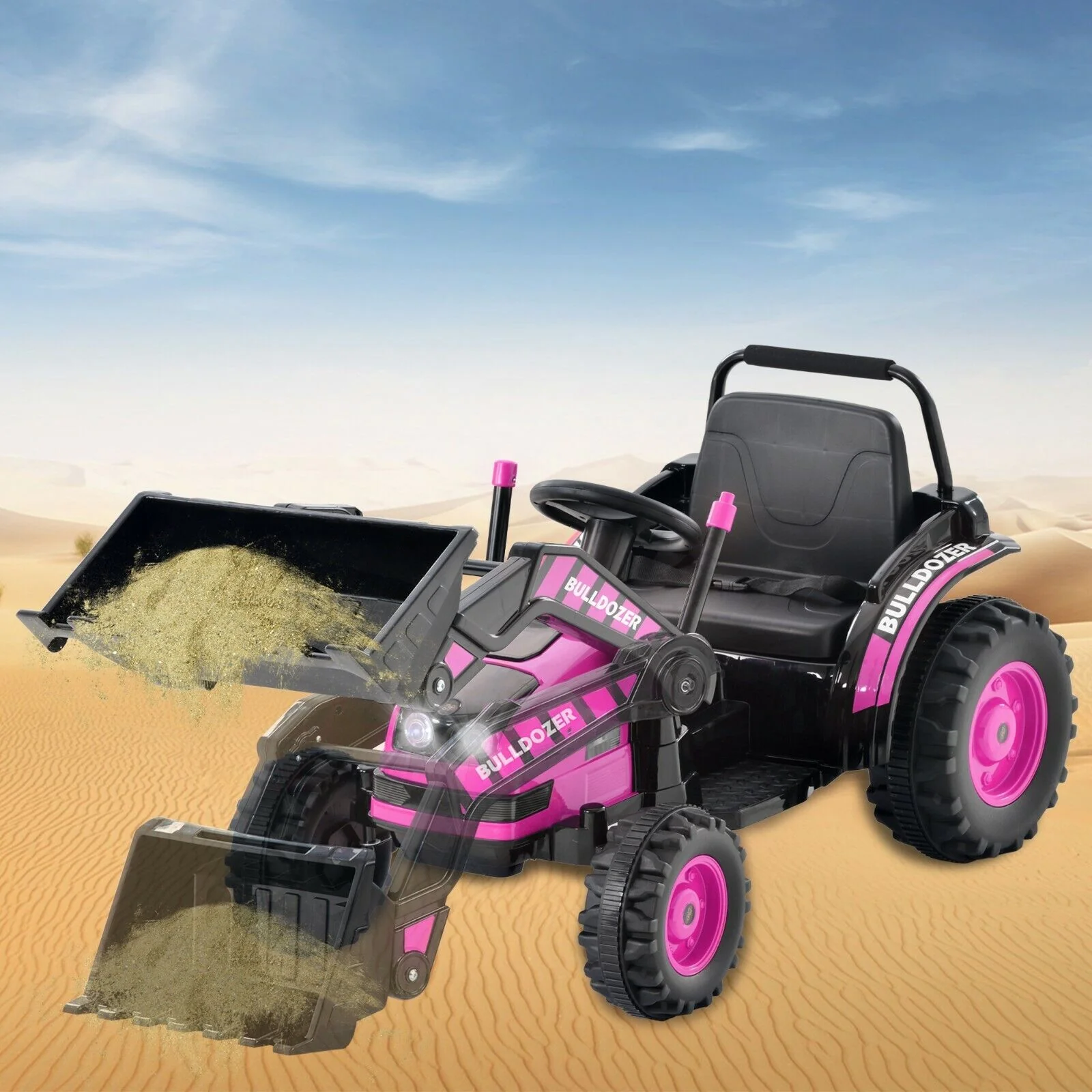 Construction Bulldozer Ride-On Toy for Toddlers - Fun and Durable Ride-On Car - Image 6