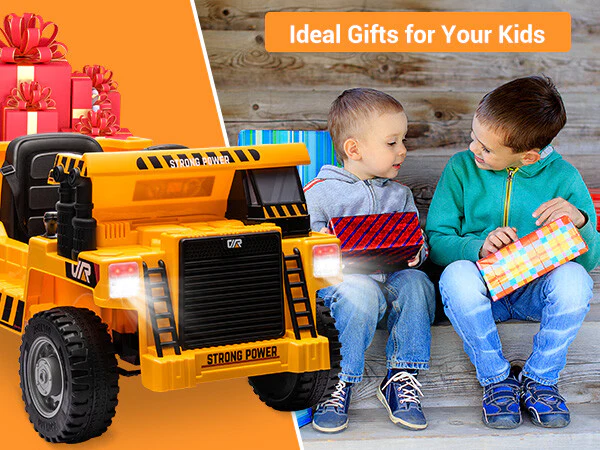 12V Electric Ride-On Construction Dumper Truck for Kids with Remote Control Toy Gift - Image 6