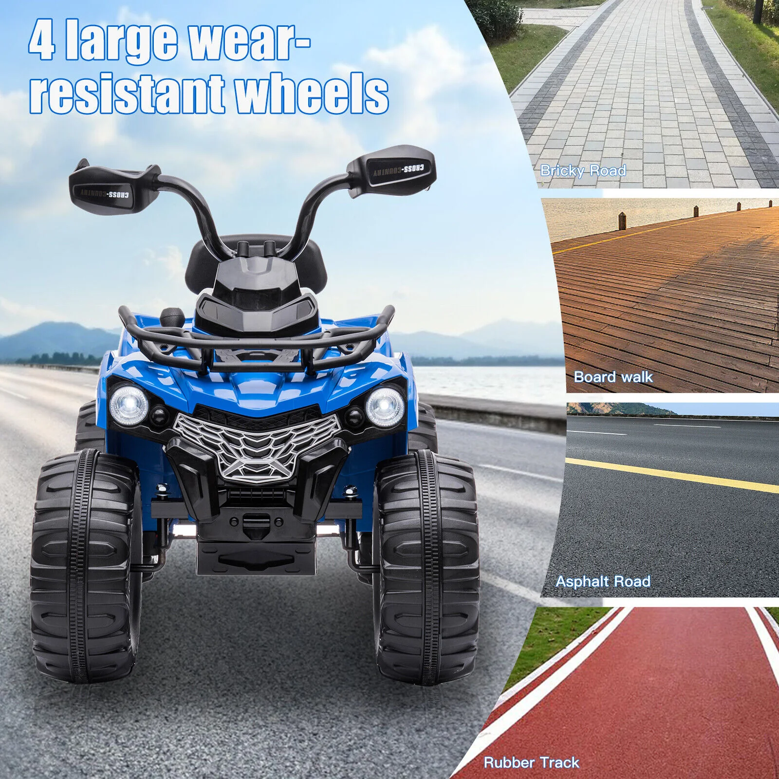 Electric 12V ATV Quad for Kids with LED Lights, Music, and USB - Image 3