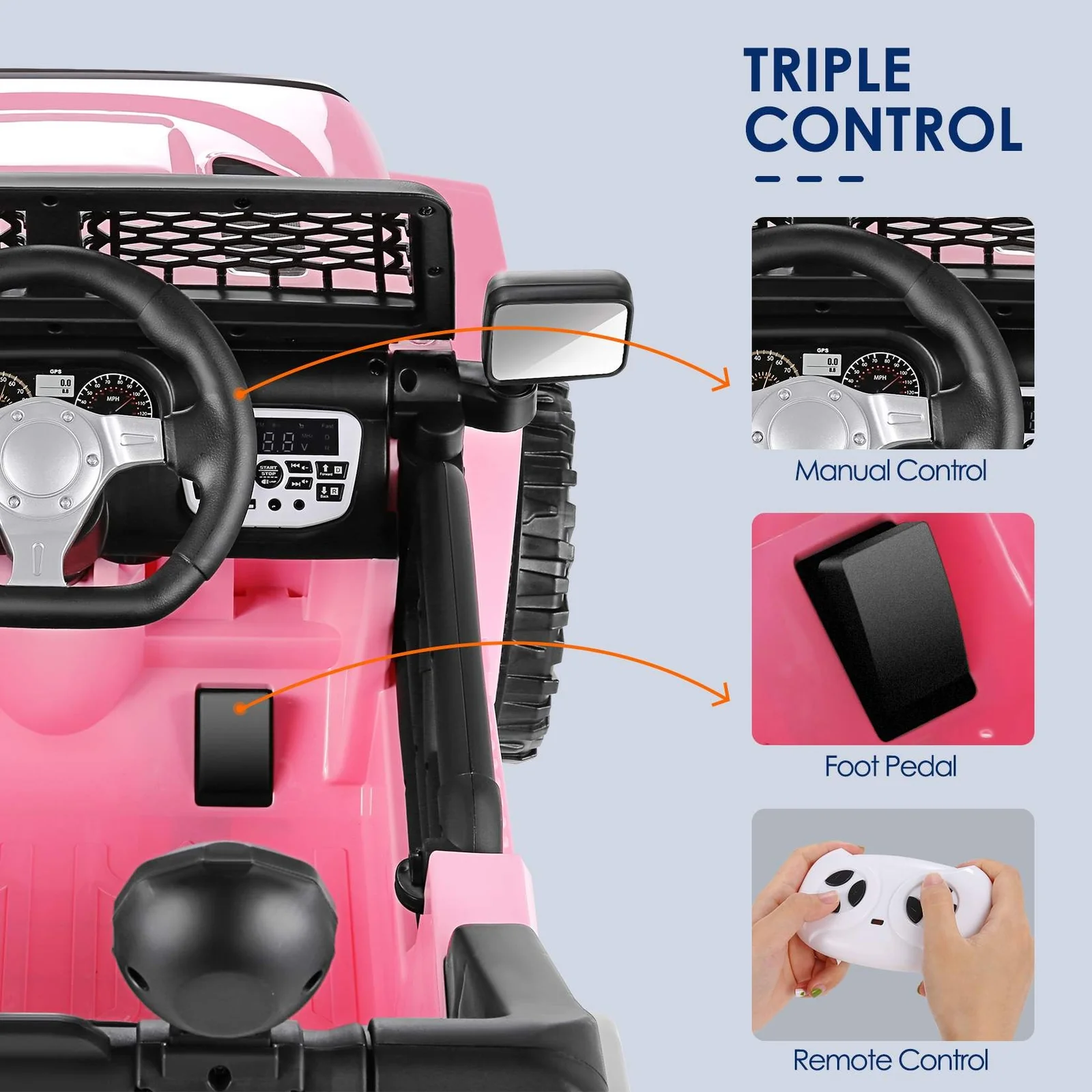 12V Electric Kids Ride-On Jeep with USB, Bluetooth, MP3 and Remote Control - Image 7