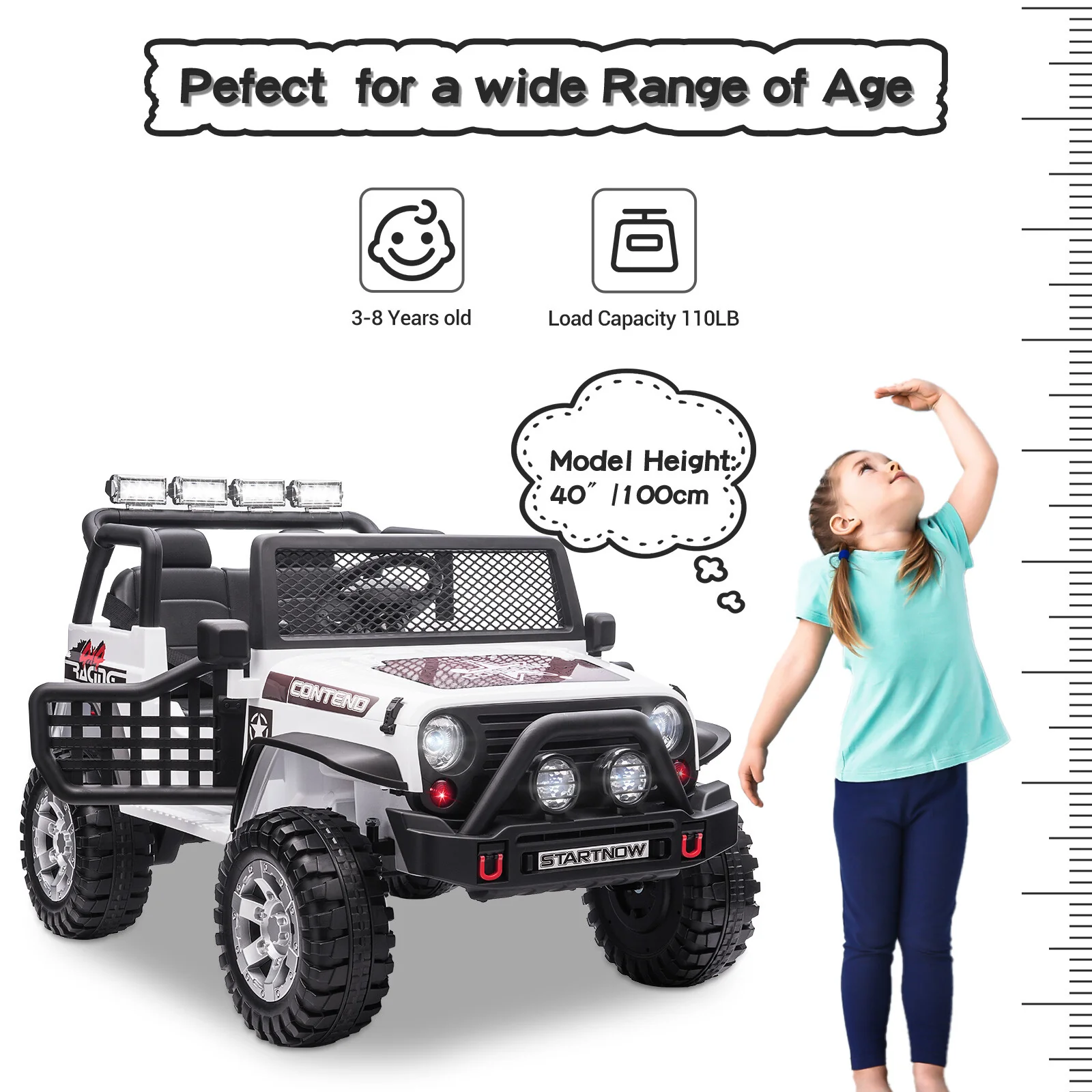 12V Electric Kids Ride-On Jeep Toy Car with USB, Bluetooth, Remote Control, and Music - Image 4