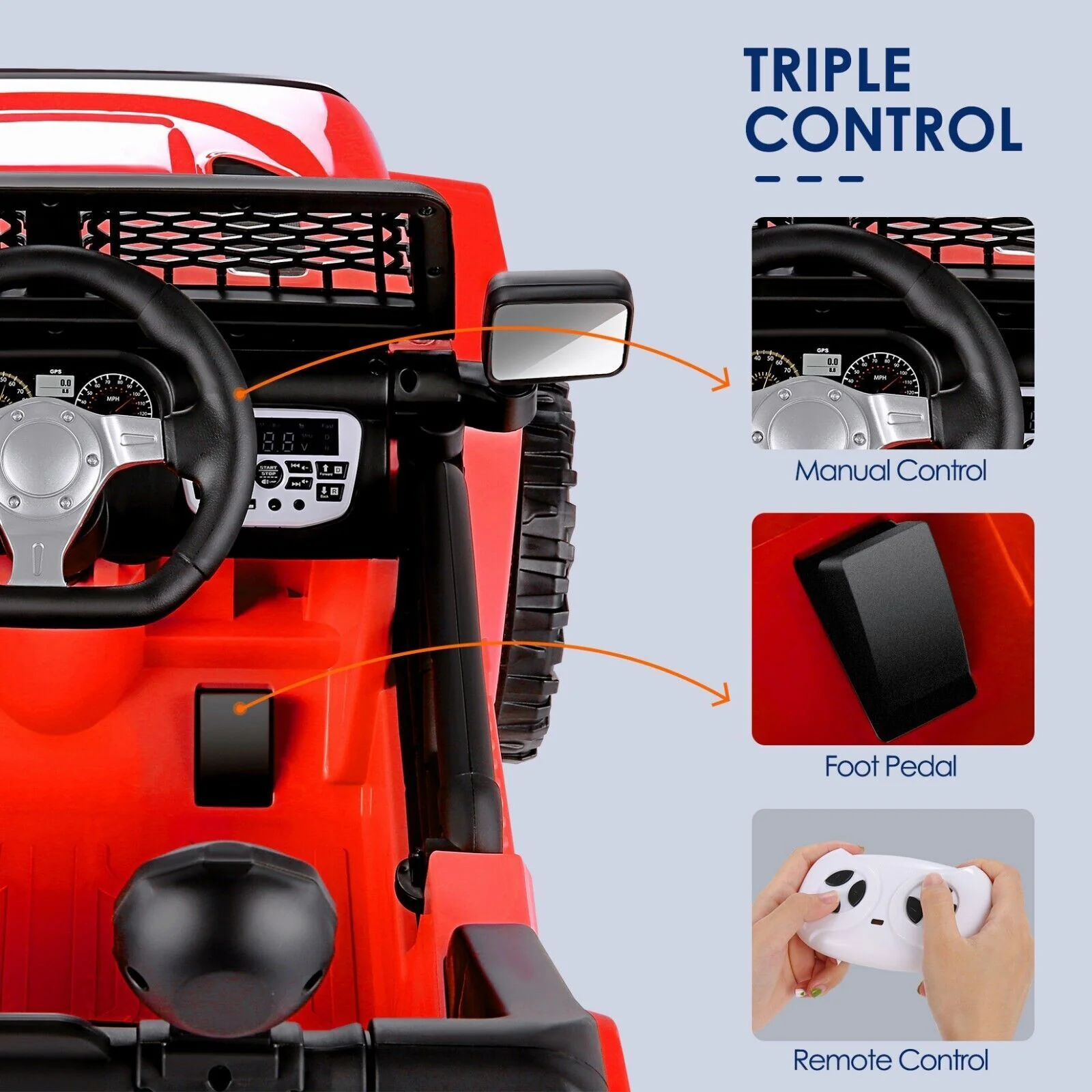 12V Electric Kids Ride-On Car Toy with Battery, USB, LED Lights, MP3, and Remote Control - Image 2