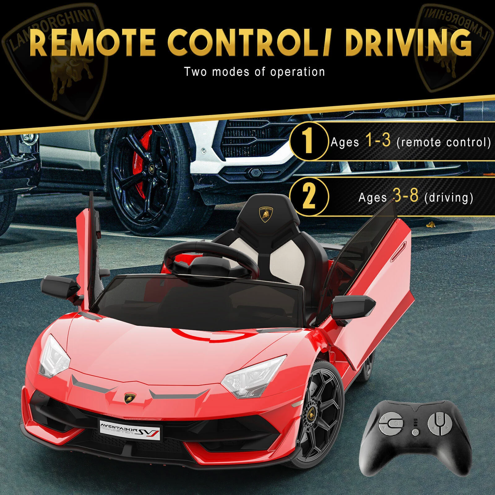 Electric 12V Kids Ride-On Sports Car with LED Remote Control - Image 11