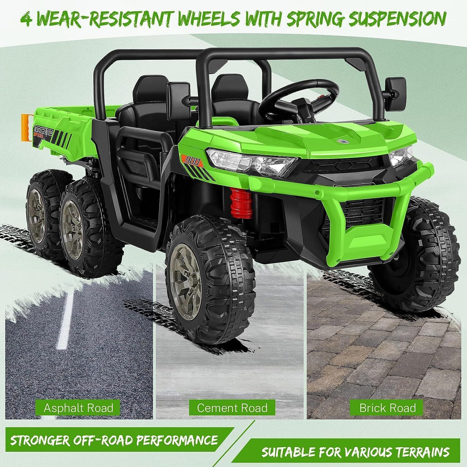 Electric 2 Seater Ride On Car with Dump Trailer - 24V Battery Powered 4WD Toy Tractor - Image 17