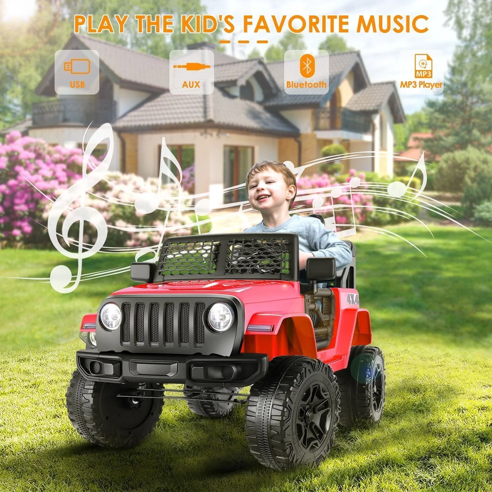 Electric 2-Seater Ride-On Car with Remote Control and 3-Speed Options for Kids (12V) - Image 36