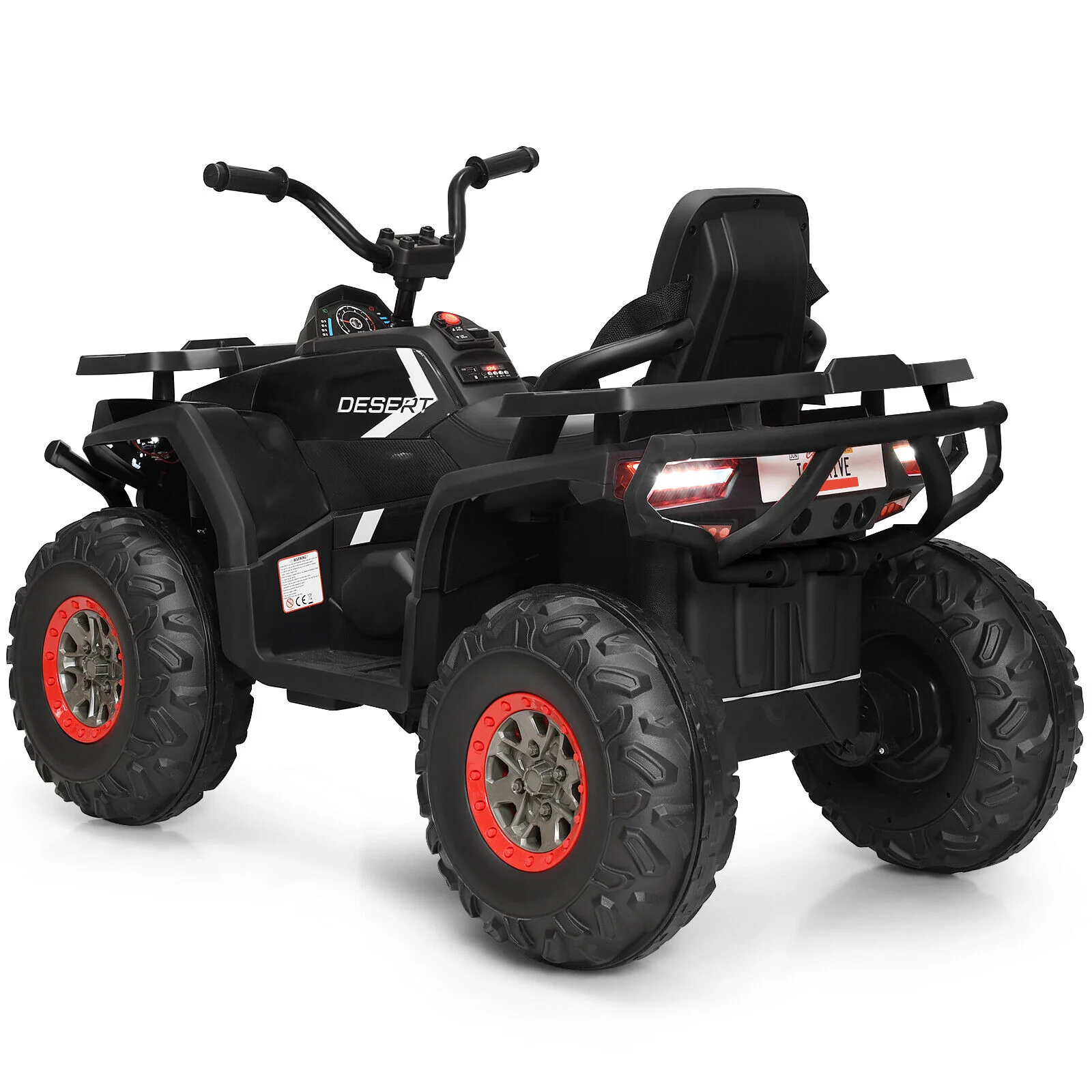 Electric 4-Wheeler ATV Quad for Kids with 2 Speeds, MP3 Player, and LED Lights - Black - Image 12