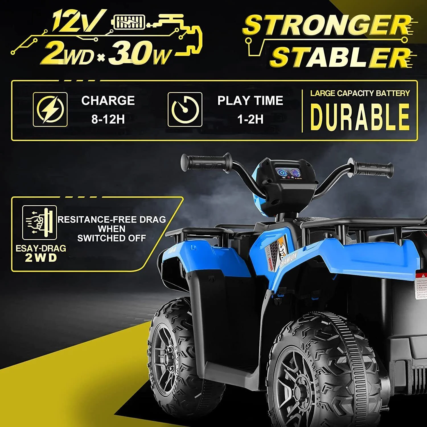 Electric 4-Wheeler ATV Quad for Kids with LED Lights, USB and MP3 Player - Suitable for Boys and Girls Aged 4 and Up - Image 19