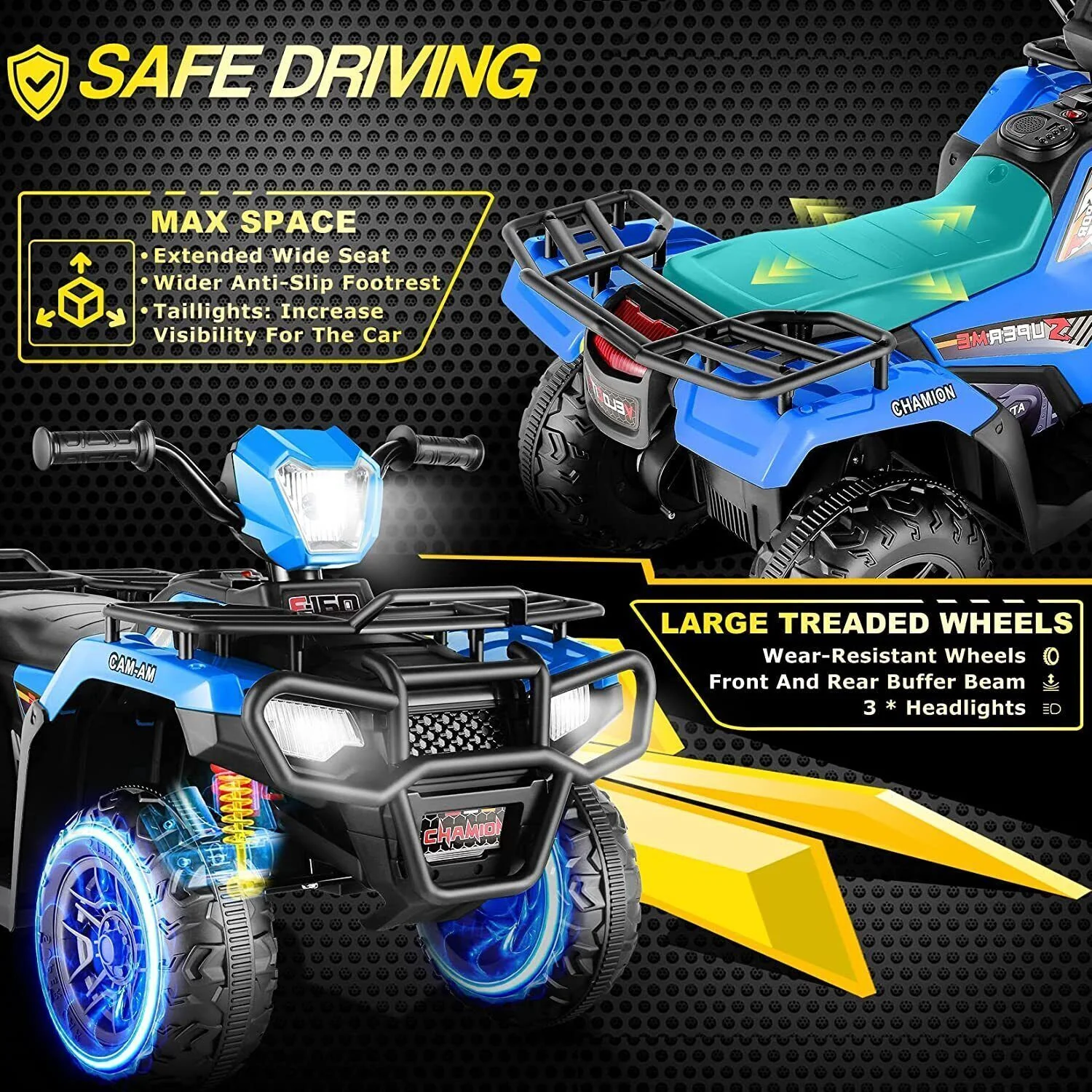 Electric 4-Wheeler ATV Quad for Kids with LED Lights, USB and MP3 Player - Suitable for Boys and Girls Aged 4 and Up - Image 21