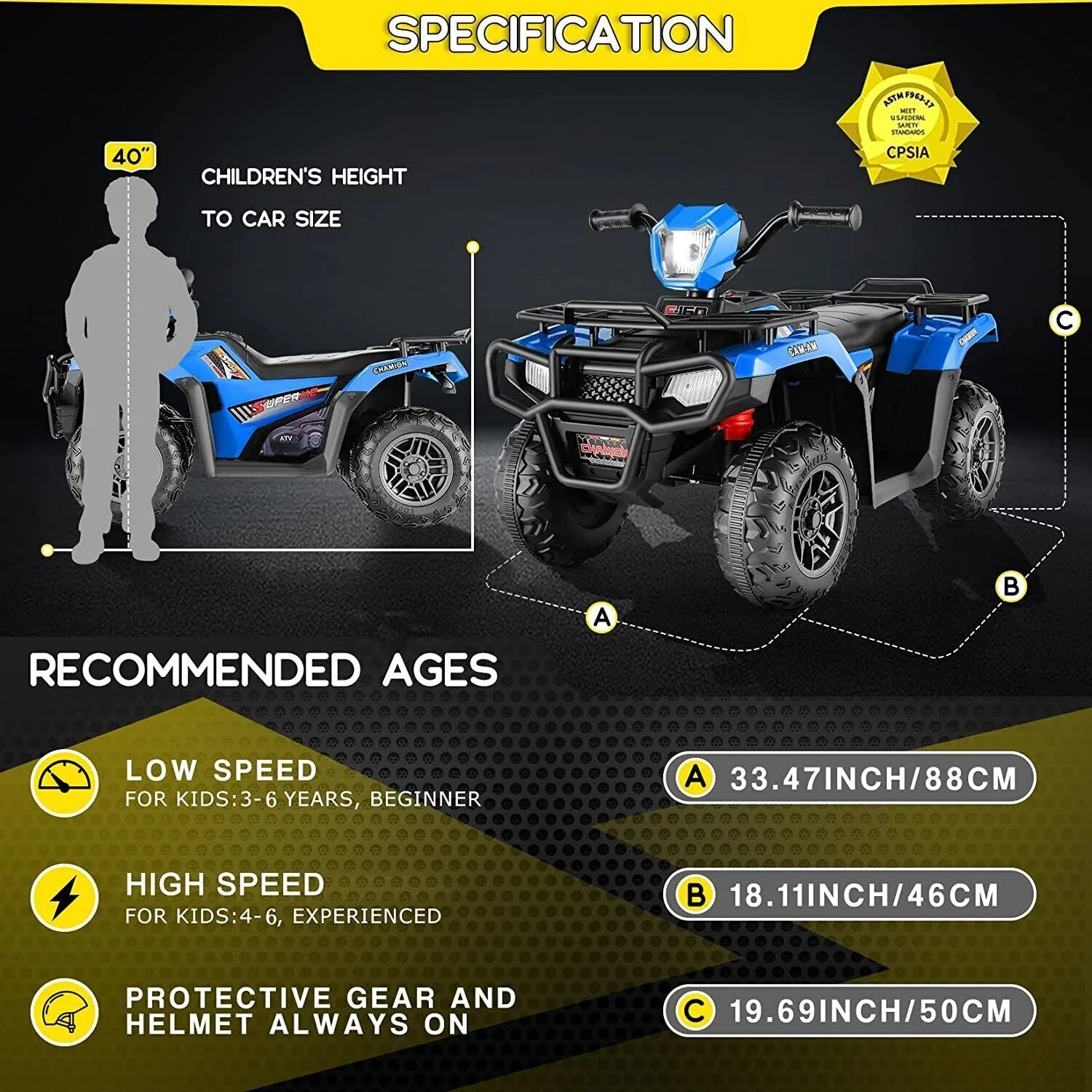 Electric 4-Wheeler ATV Quad for Kids with LED Lights, USB and MP3 Player - Suitable for Boys and Girls Aged 4 and Up - Image 22