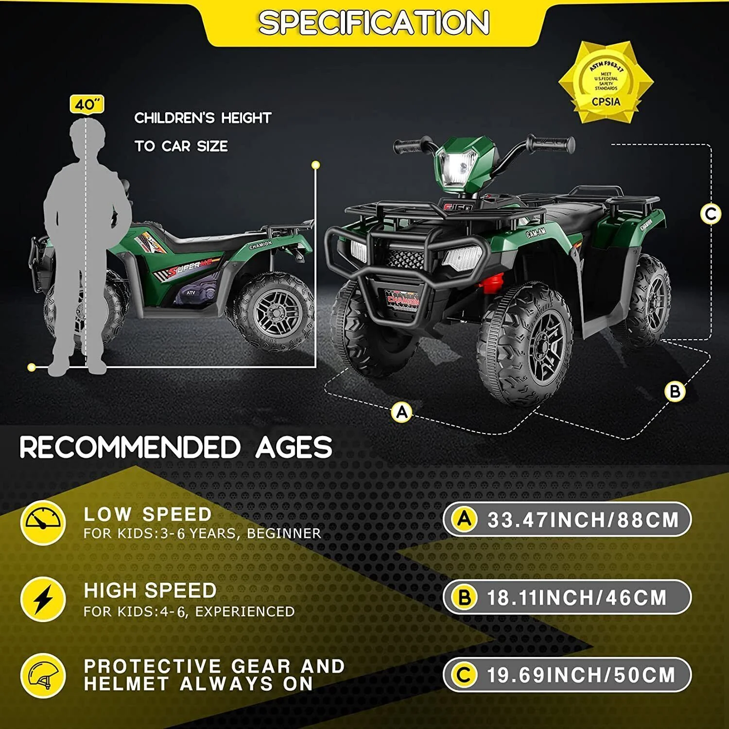 Electric 4-Wheeler ATV Quad for Kids with LED Lights, USB and MP3 Player - Suitable for Boys and Girls Aged 4 and Up - Image 28