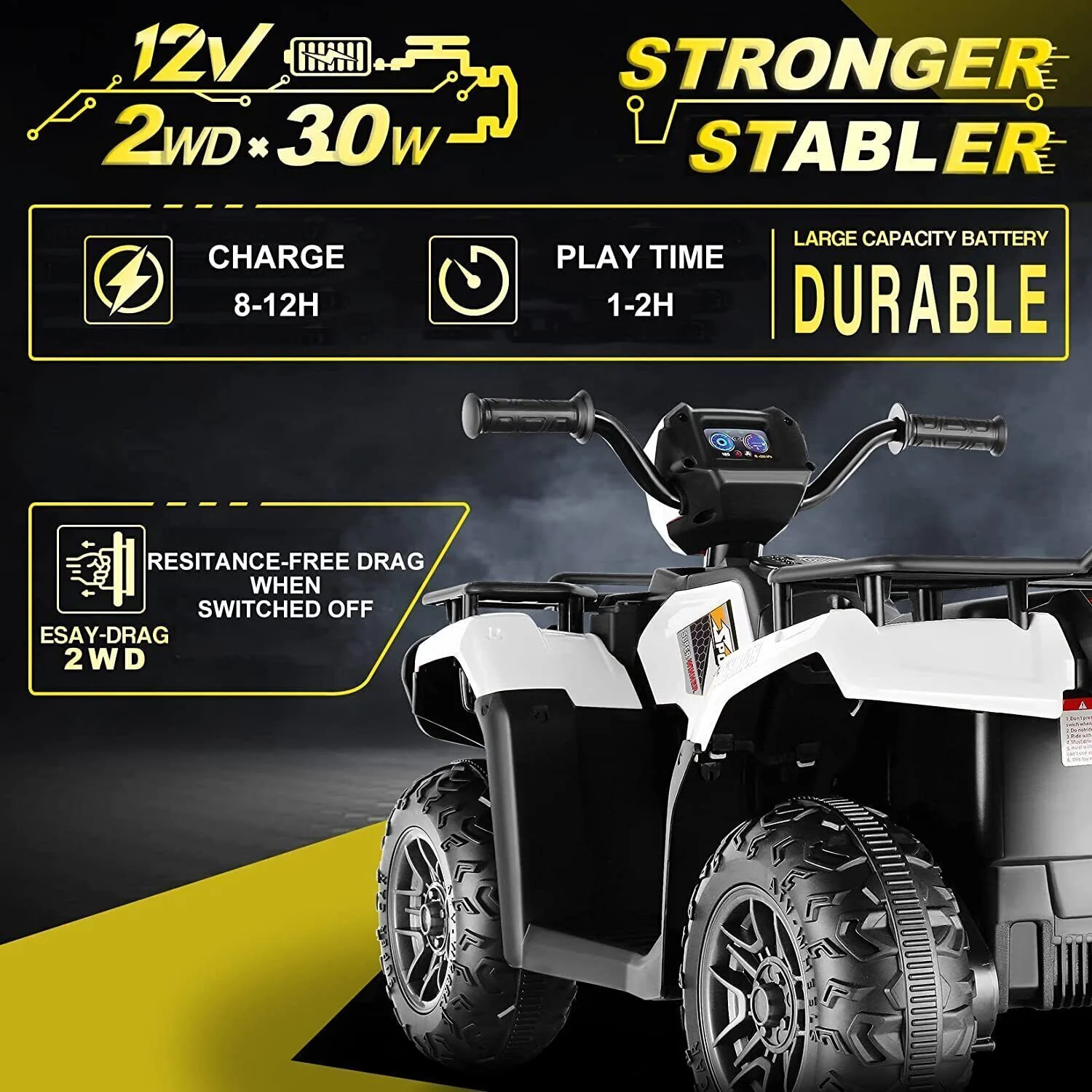 Electric 4-Wheeler ATV Quad for Kids with LED Lights, USB and MP3 Player - Suitable for Boys and Girls Aged 4 and Up - Image 39