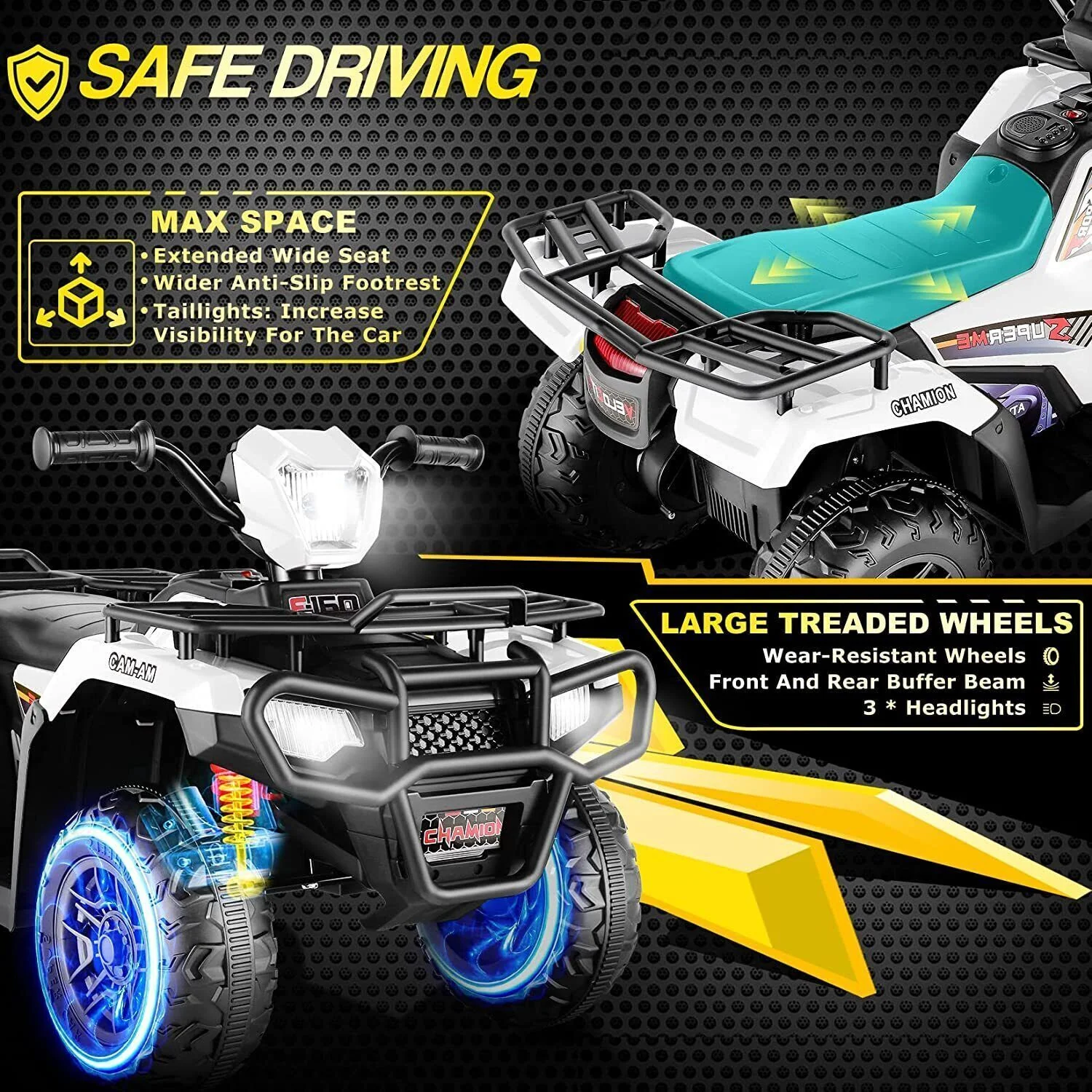 Electric 4-Wheeler ATV Quad for Kids with LED Lights, USB and MP3 Player - Suitable for Boys and Girls Aged 4 and Up - Image 41