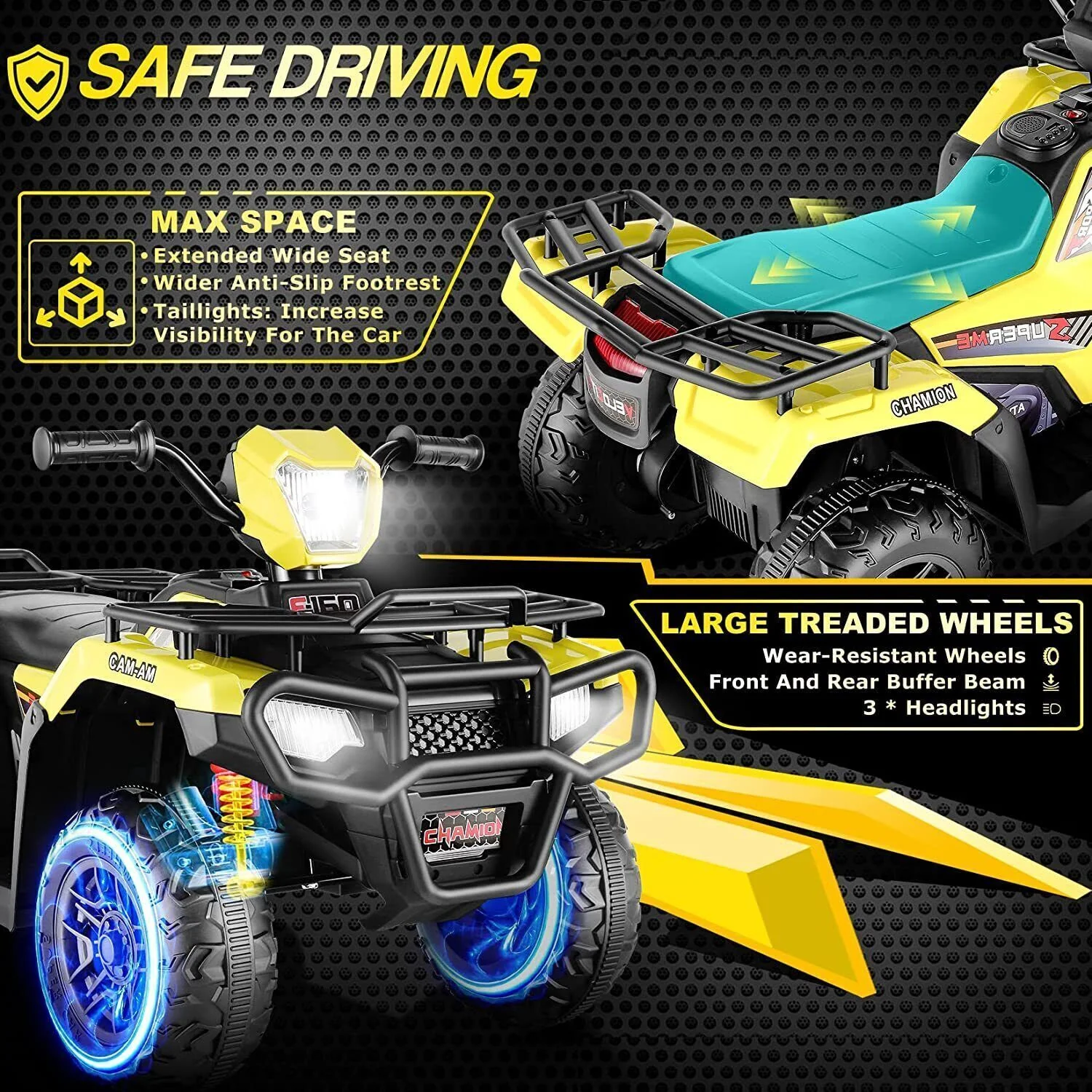 Electric 4-Wheeler ATV Quad for Kids with LED Lights, USB and MP3 Player - Suitable for Boys and Girls Aged 4 and Up - Image 48