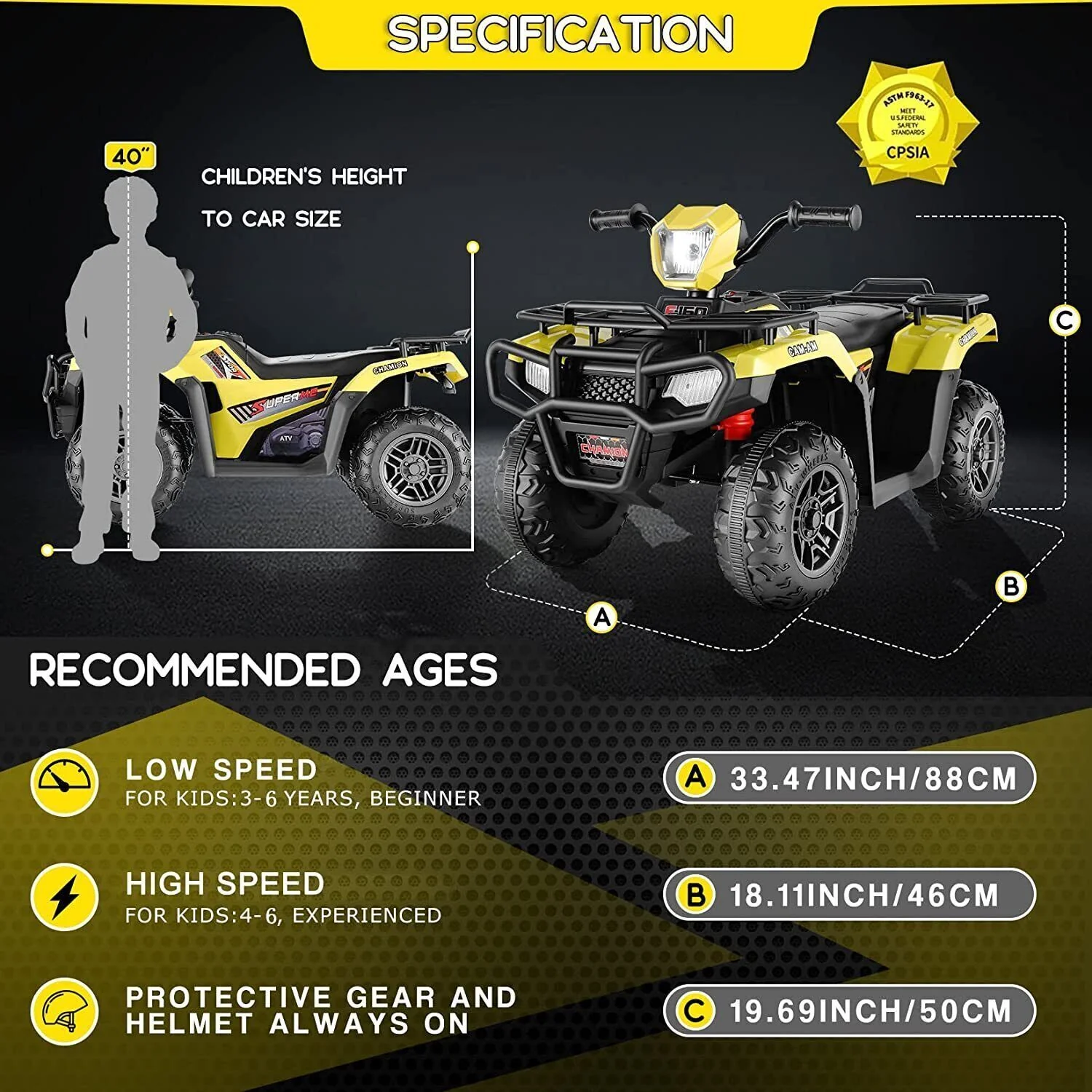 Electric 4-Wheeler ATV Quad for Kids with LED Lights, USB and MP3 Player - Suitable for Boys and Girls Ages 3-8 - Image 63